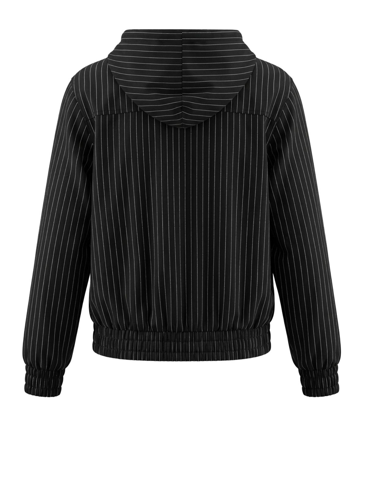 Giacca cochet con cappuccio nera a righe ALIS