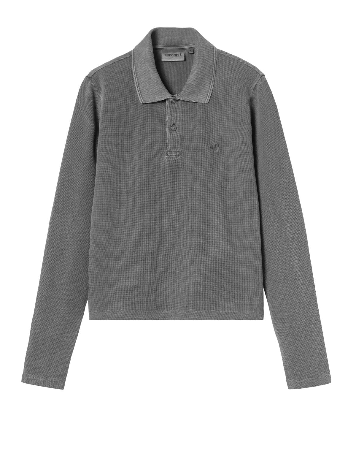 Garment dyed black dora polo