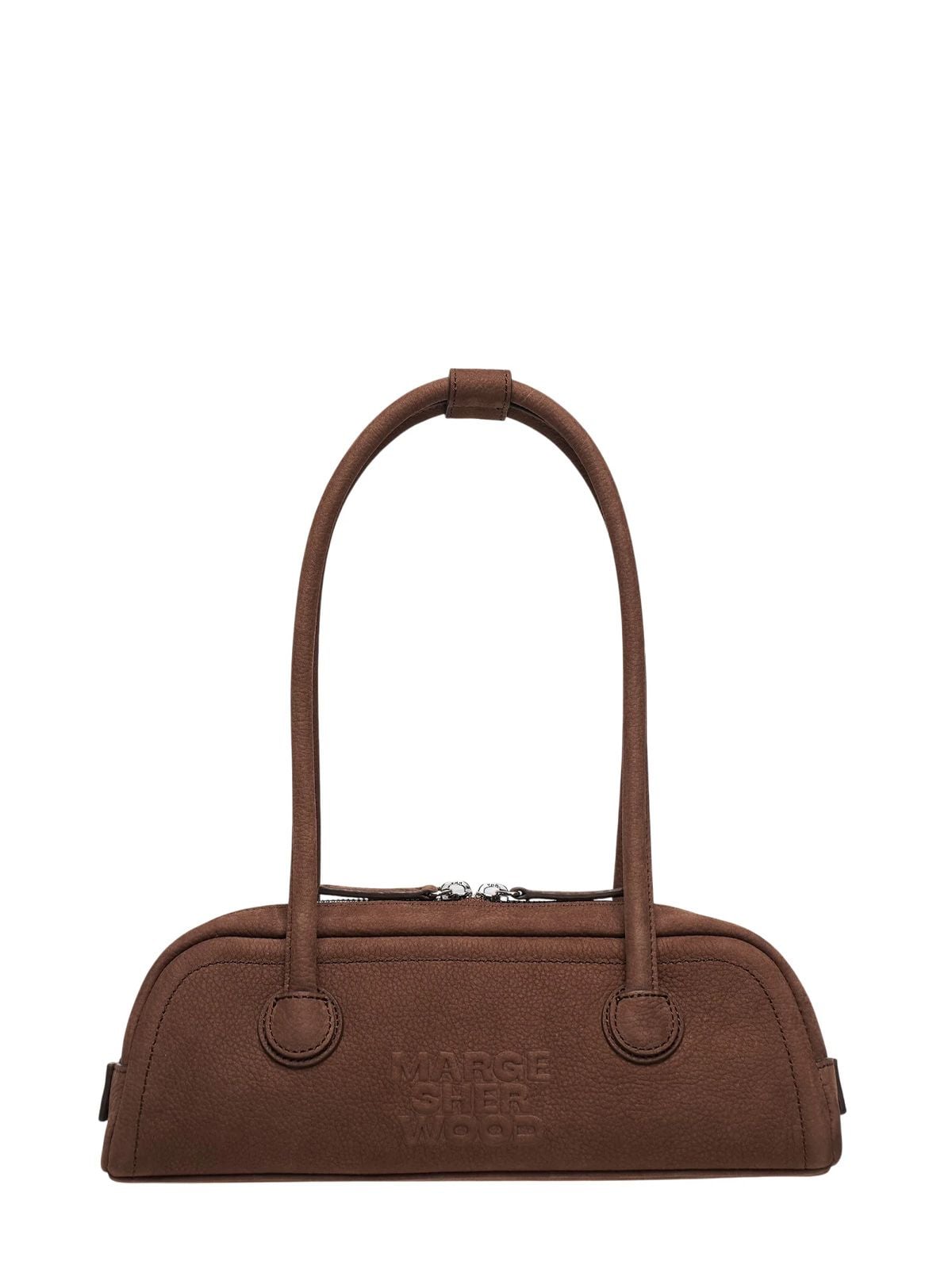 Brown soft boston ew mini bag
