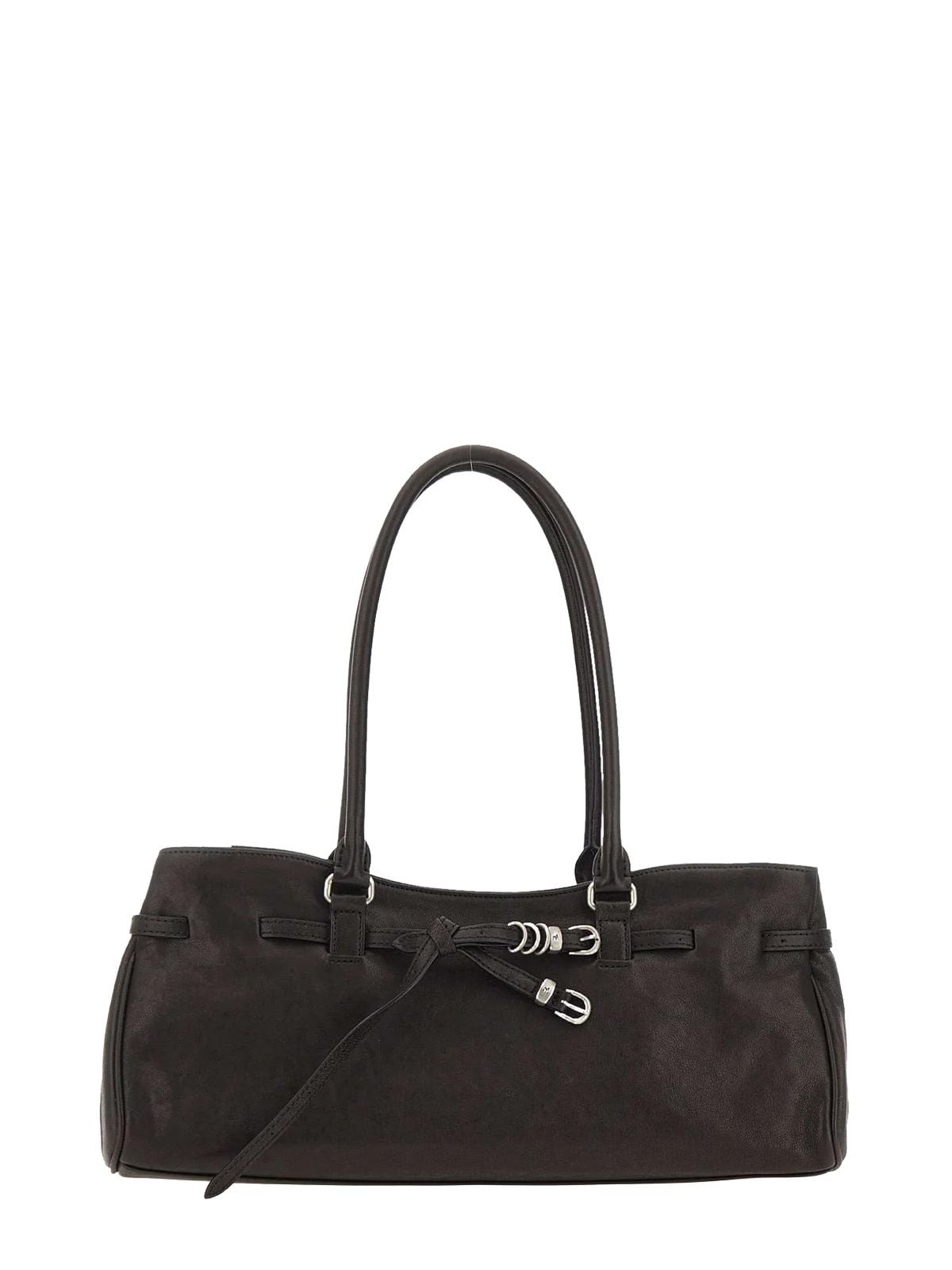 Black soft grandma shoulder bag