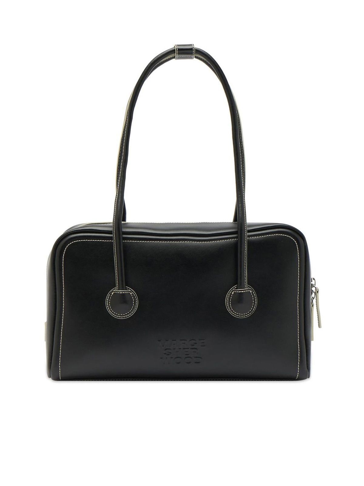 Black soft boston shoulder bag