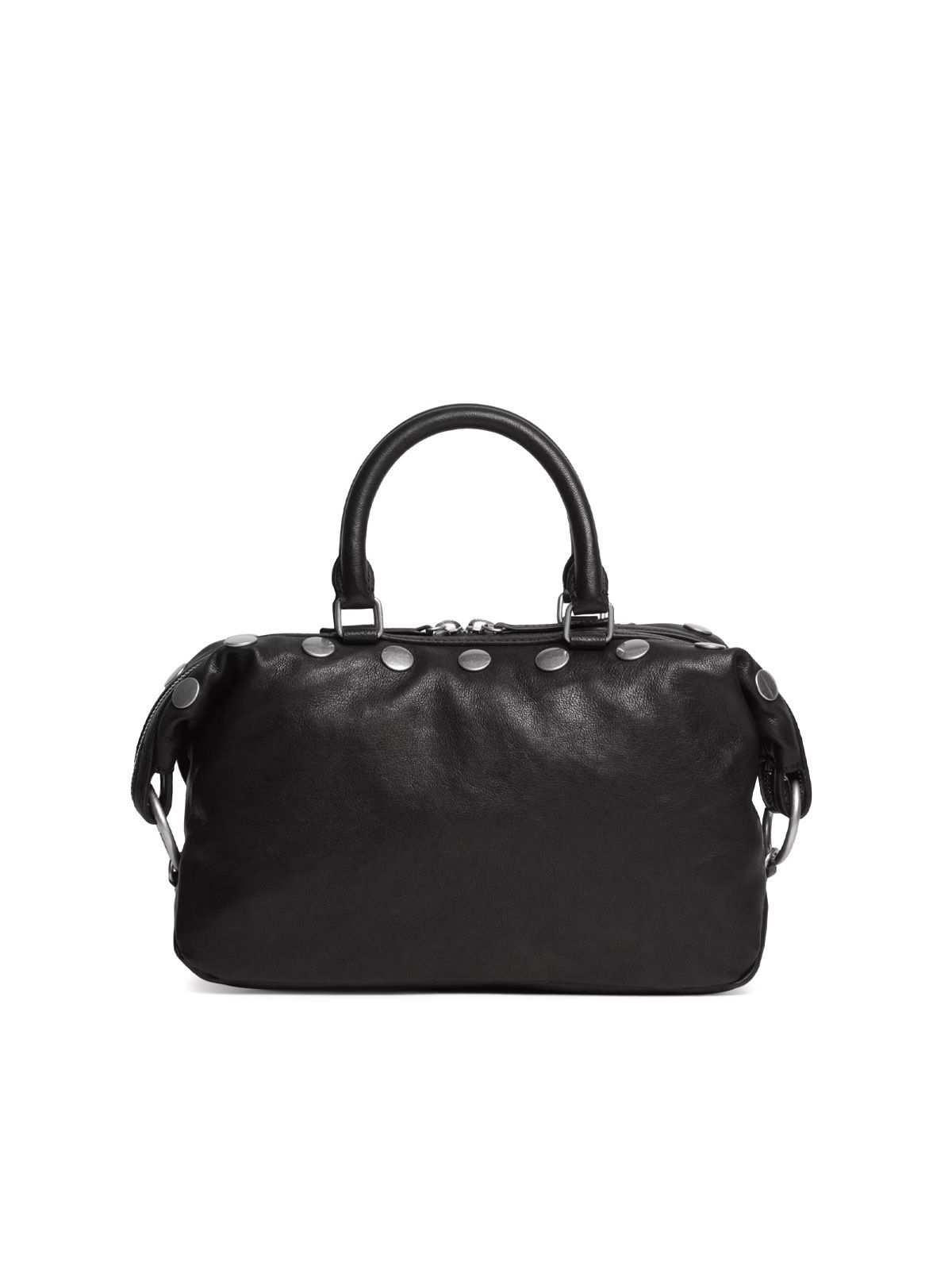 Black mini dumpling stud shoulder bag