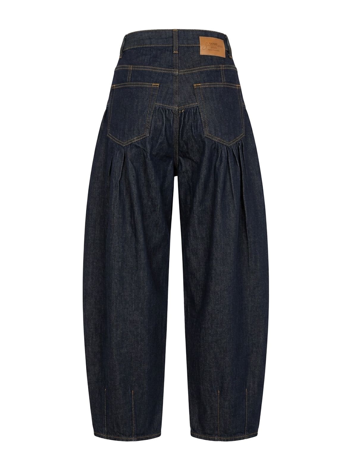Dark blue slub denim corset jeans GANNI