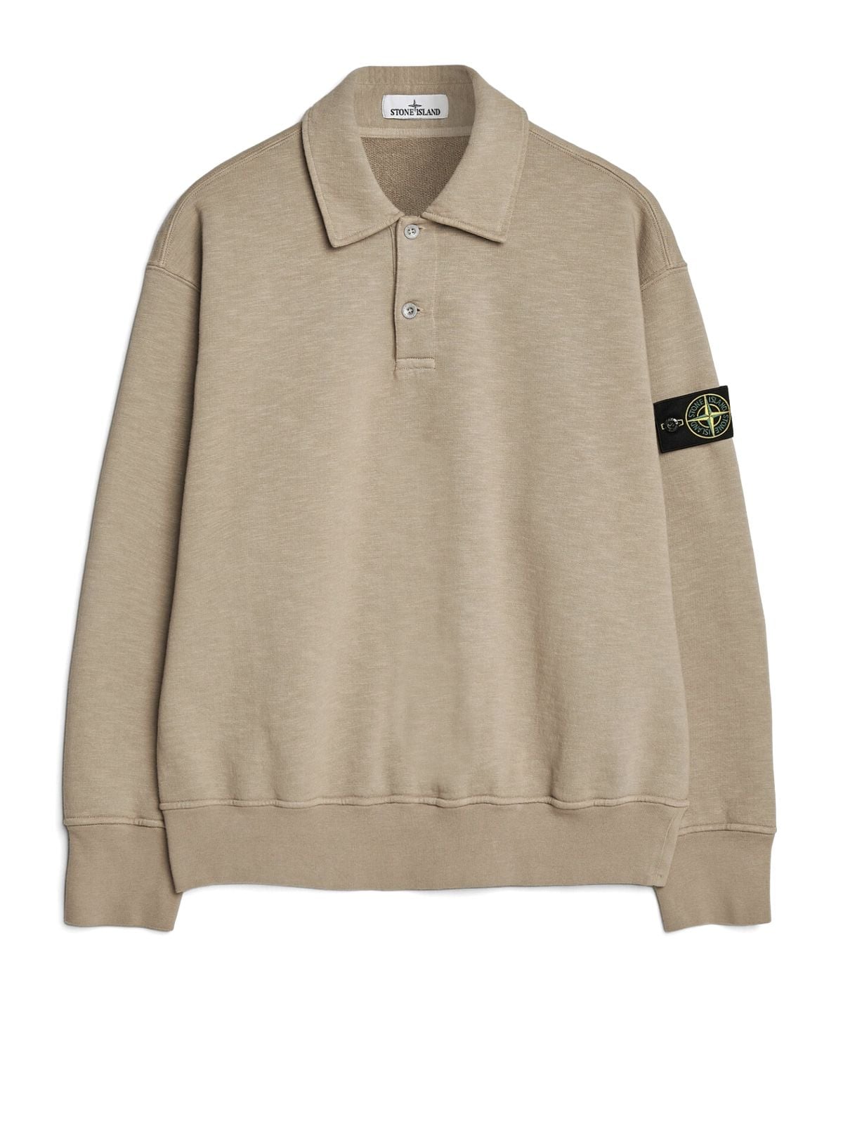 Beige long sleeve polo