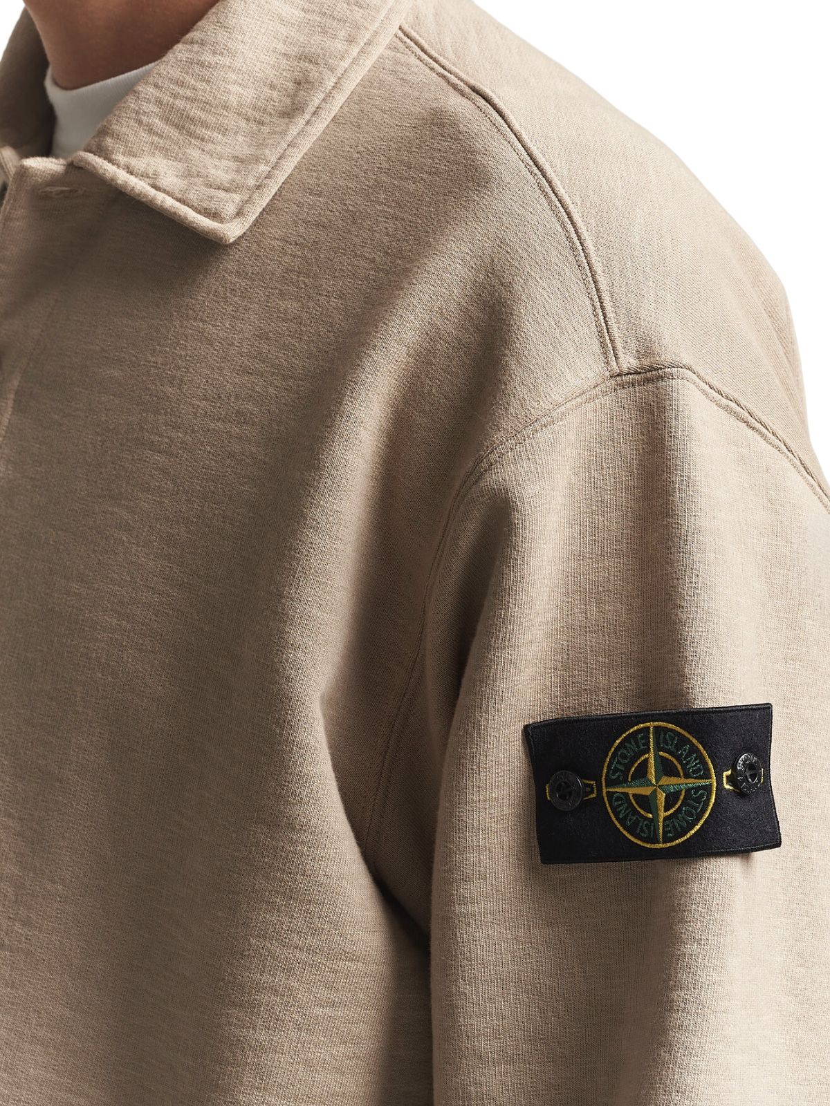 Beige long sleeve polo STONE ISLAND