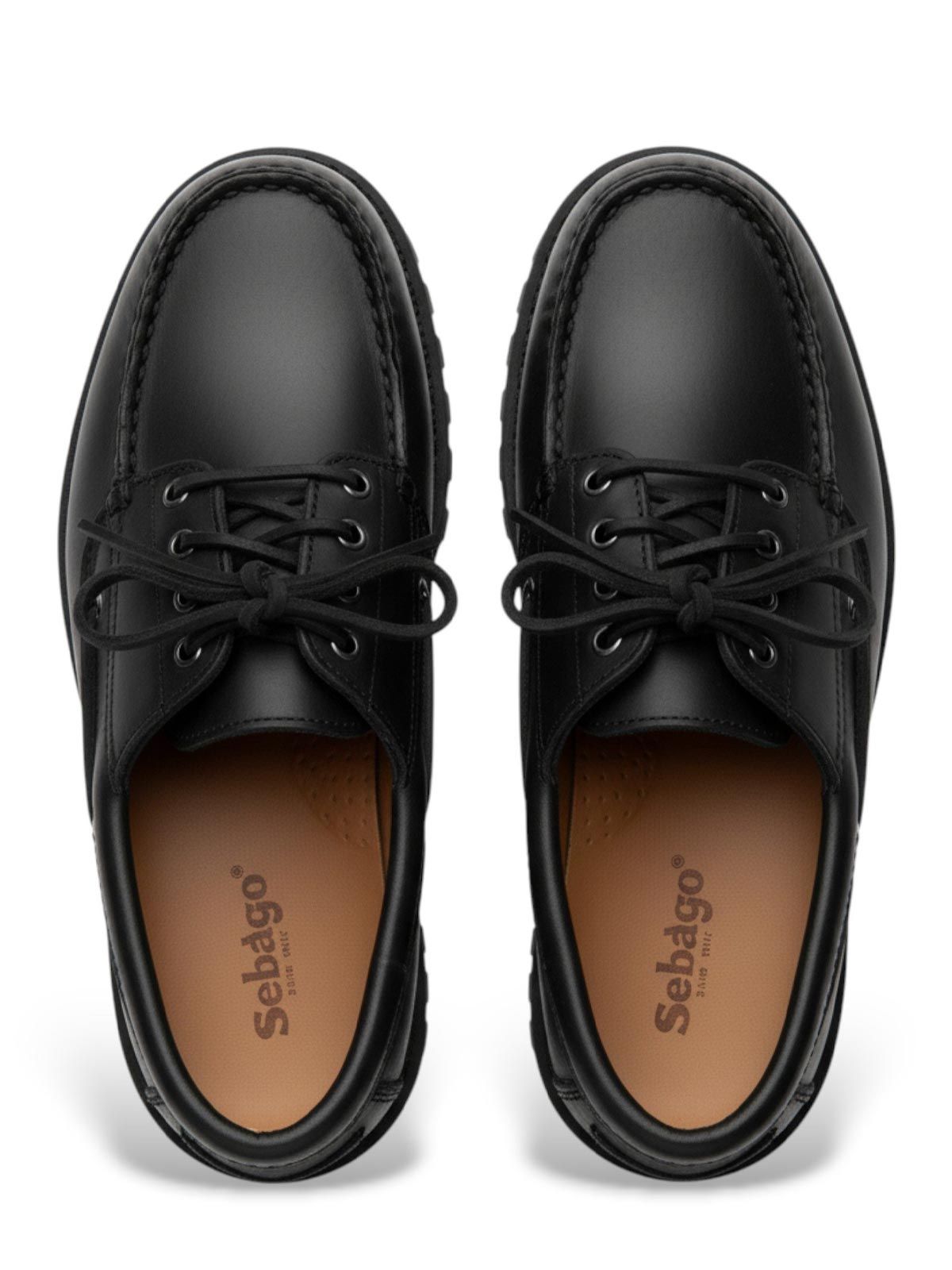 Black acadia waxy loafers SEBAGO