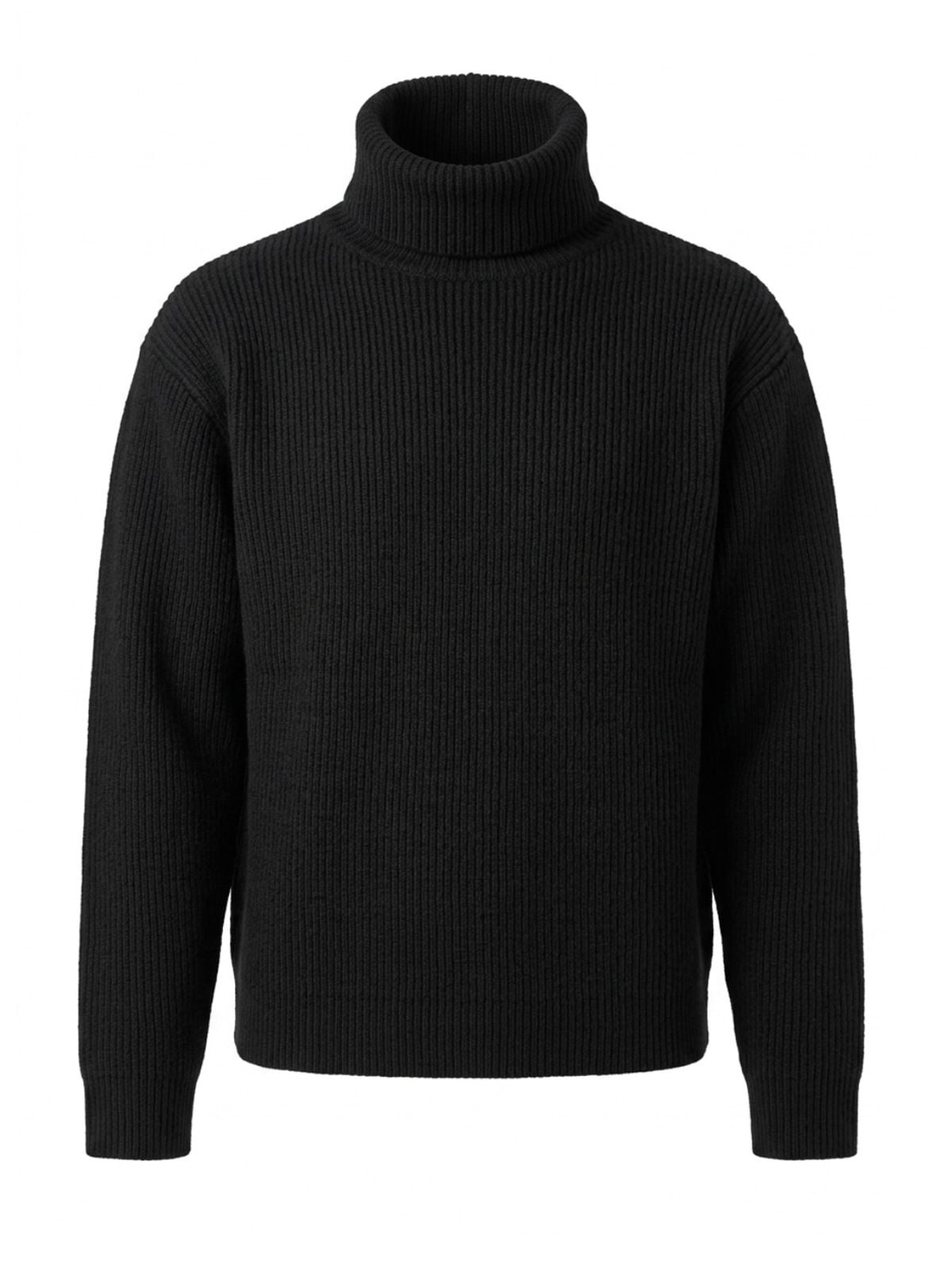 Maglione a collo alto con risvolto nero