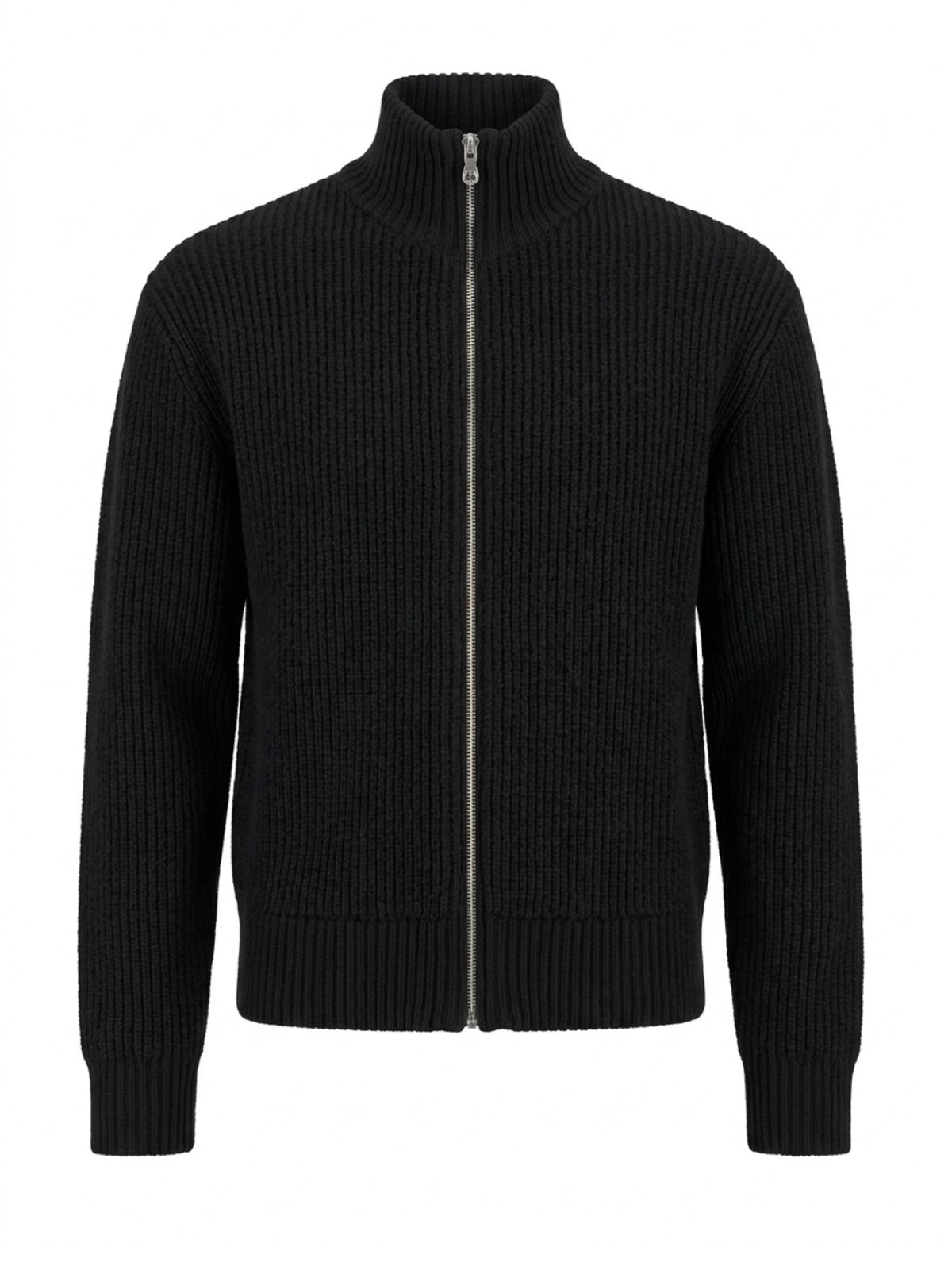 Maglione shrunk con cerniera nero