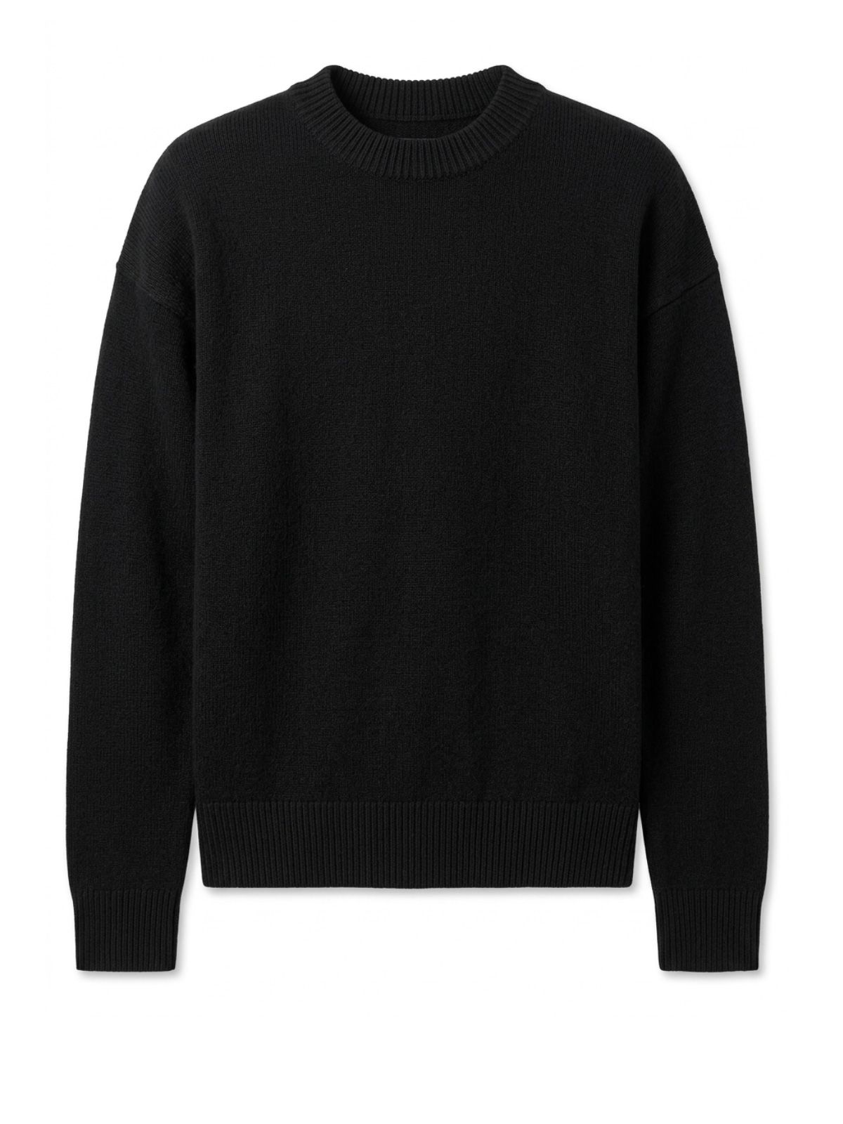 Black drop crew boiled sweater