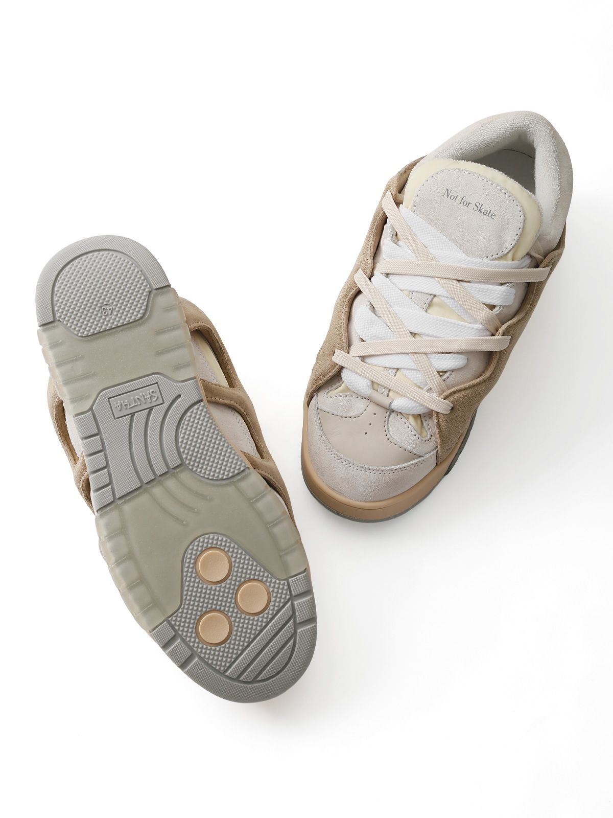 Sneakers bianche e beige SANTHA