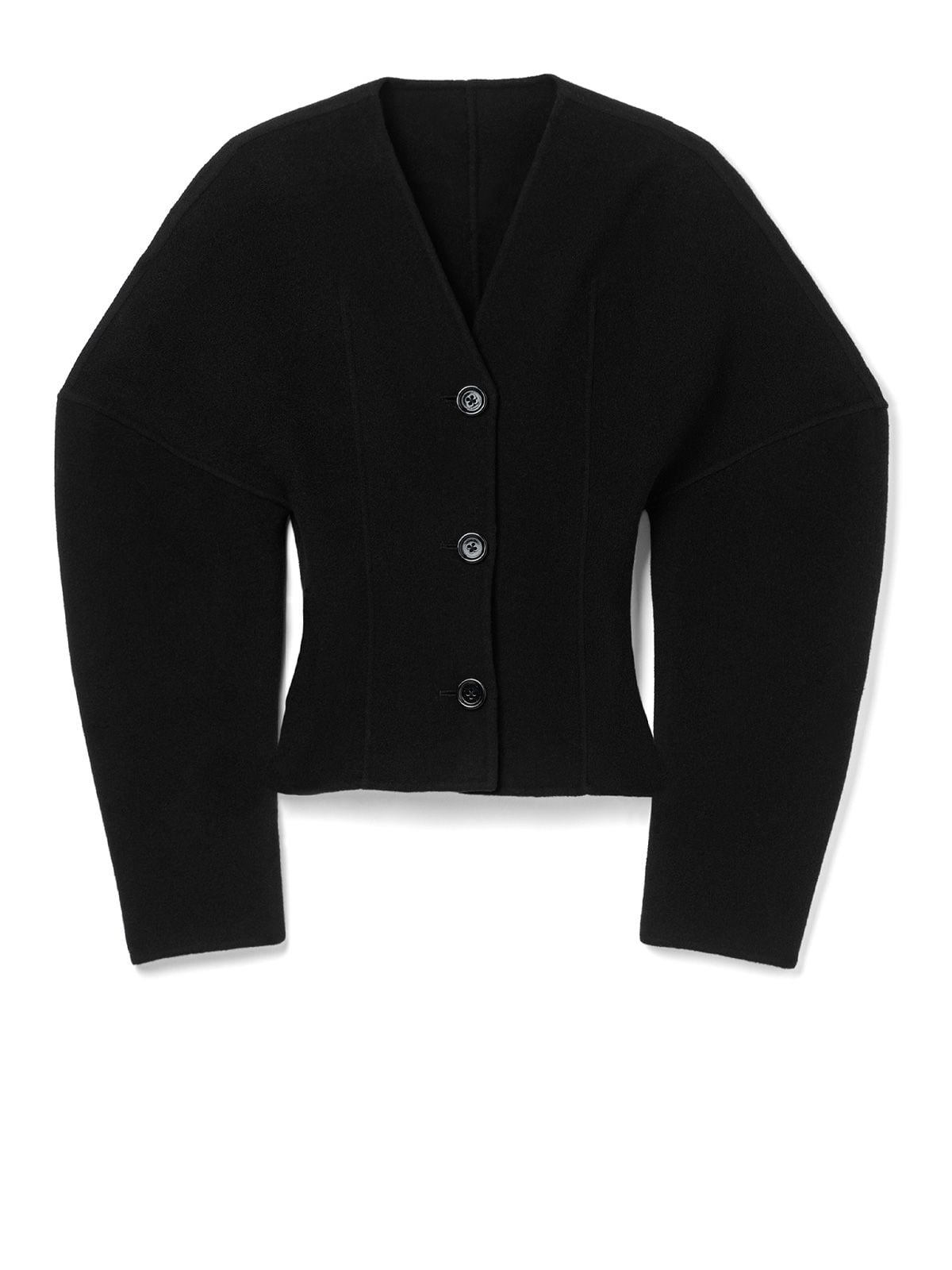 Cardigan sagomato double face nero