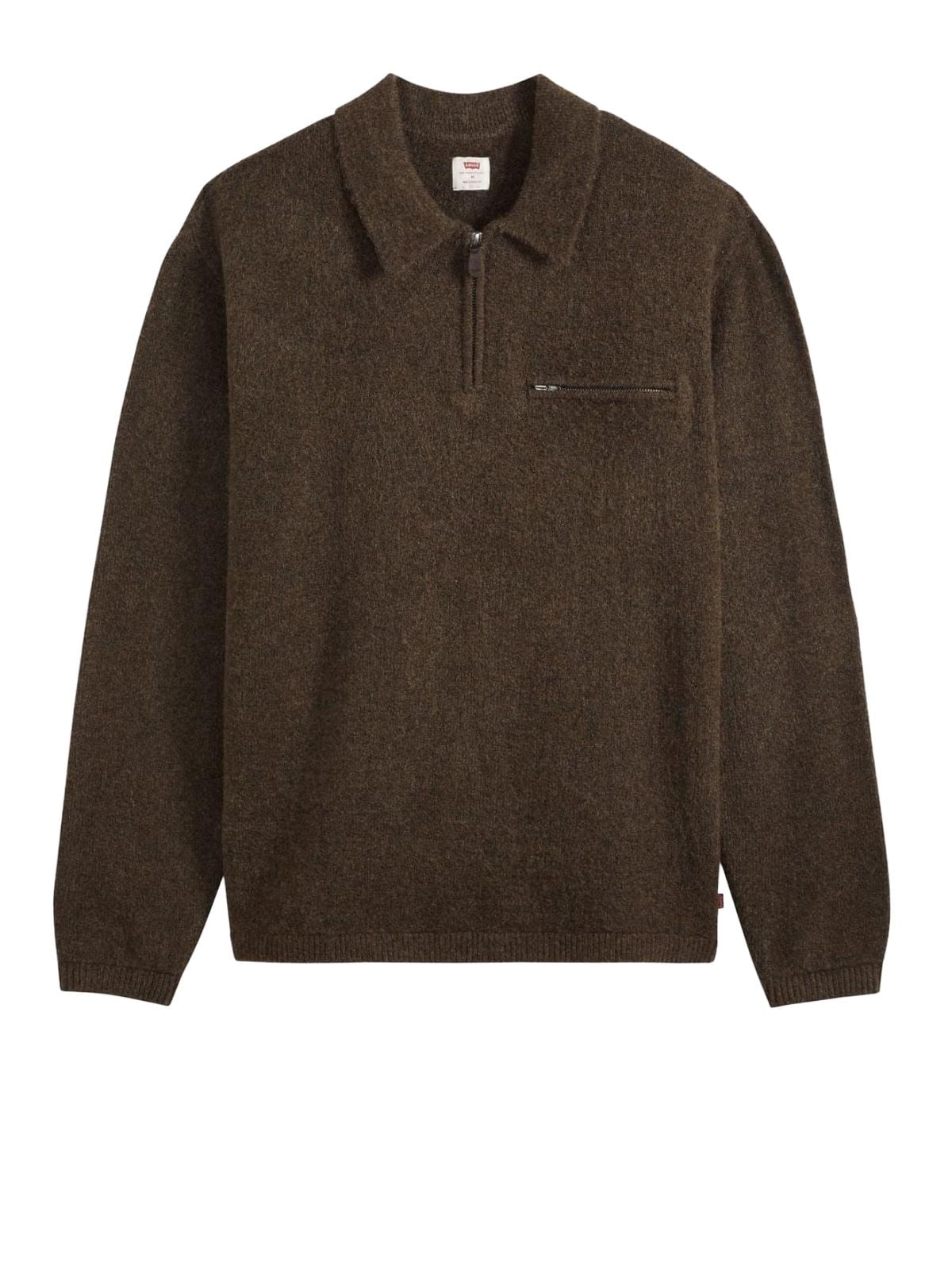 Maglione boulder collared con metà cerniera marrone