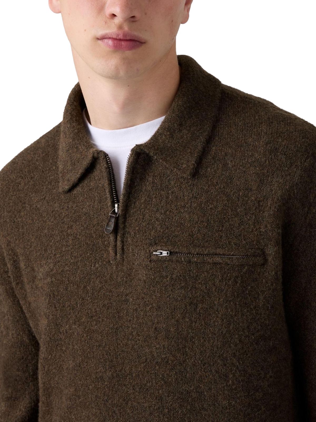 Maglione boulder collared con metà cerniera marrone LEVI'S
