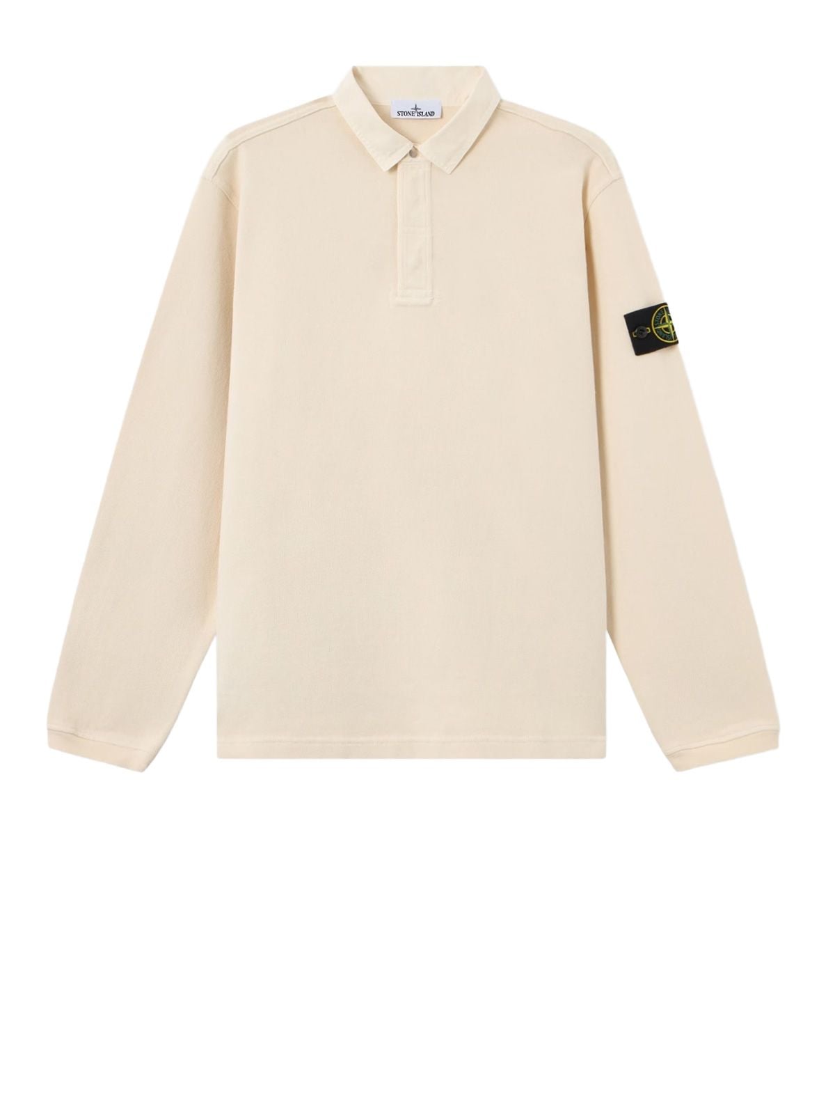 Beige long sleeve polo