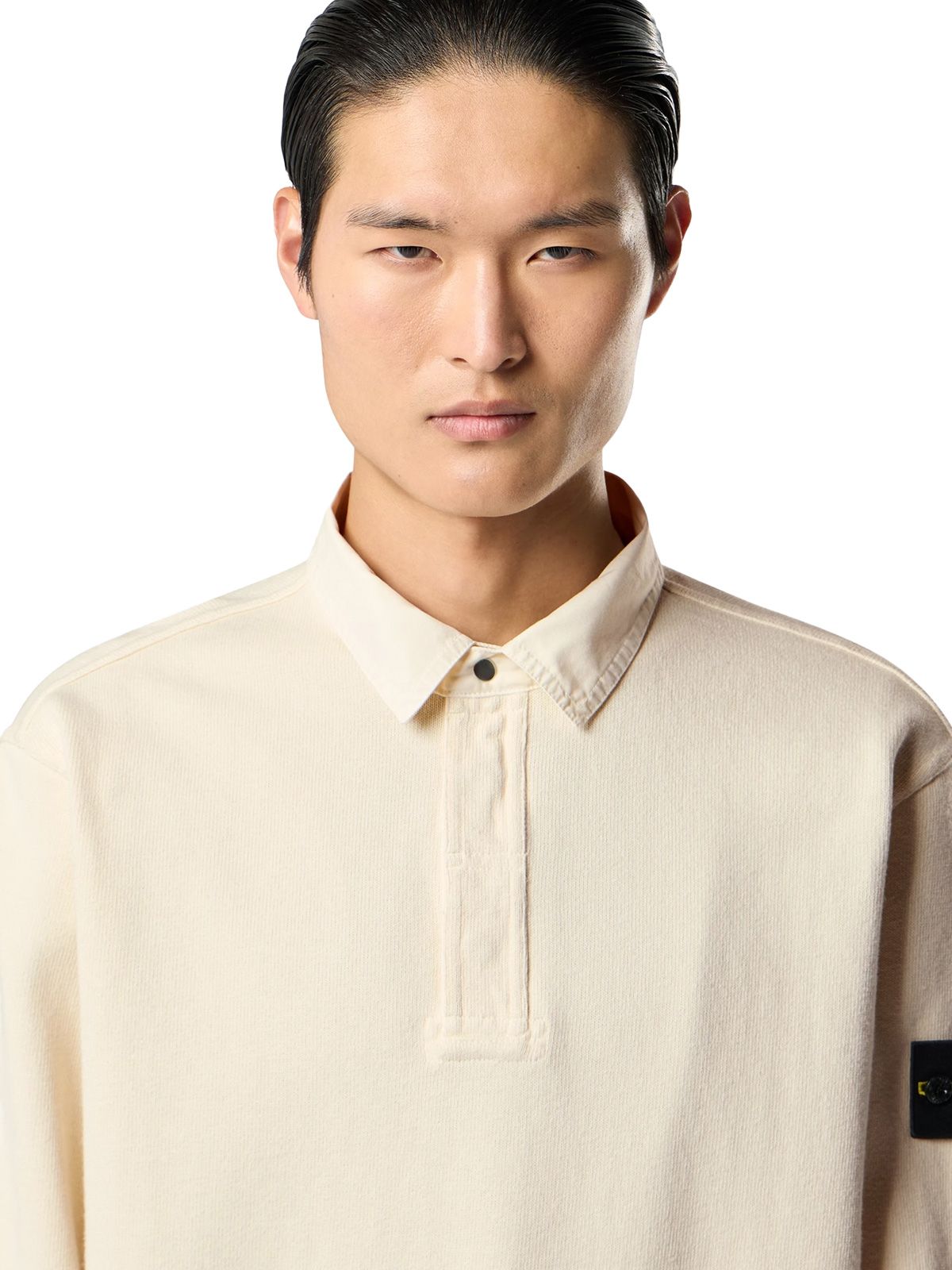 Beige long sleeve polo STONE ISLAND