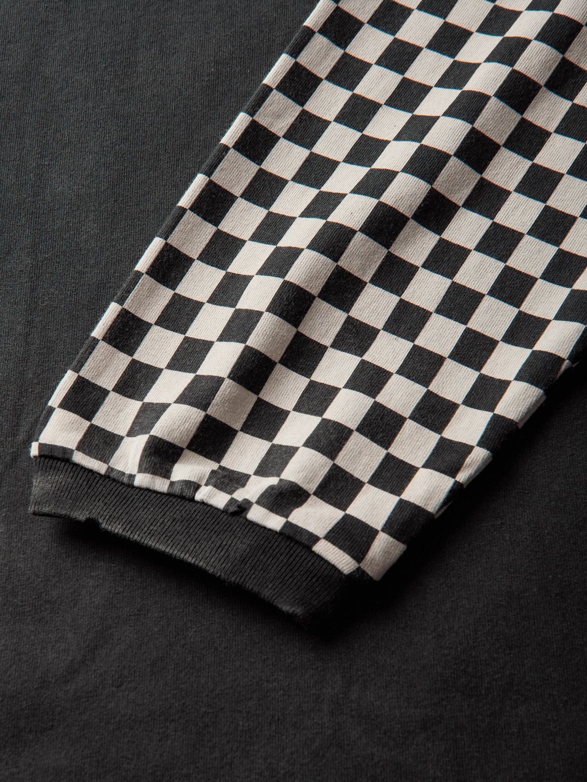 T-shirt racing a manica lunga bianca e nera VANS A.O.D.