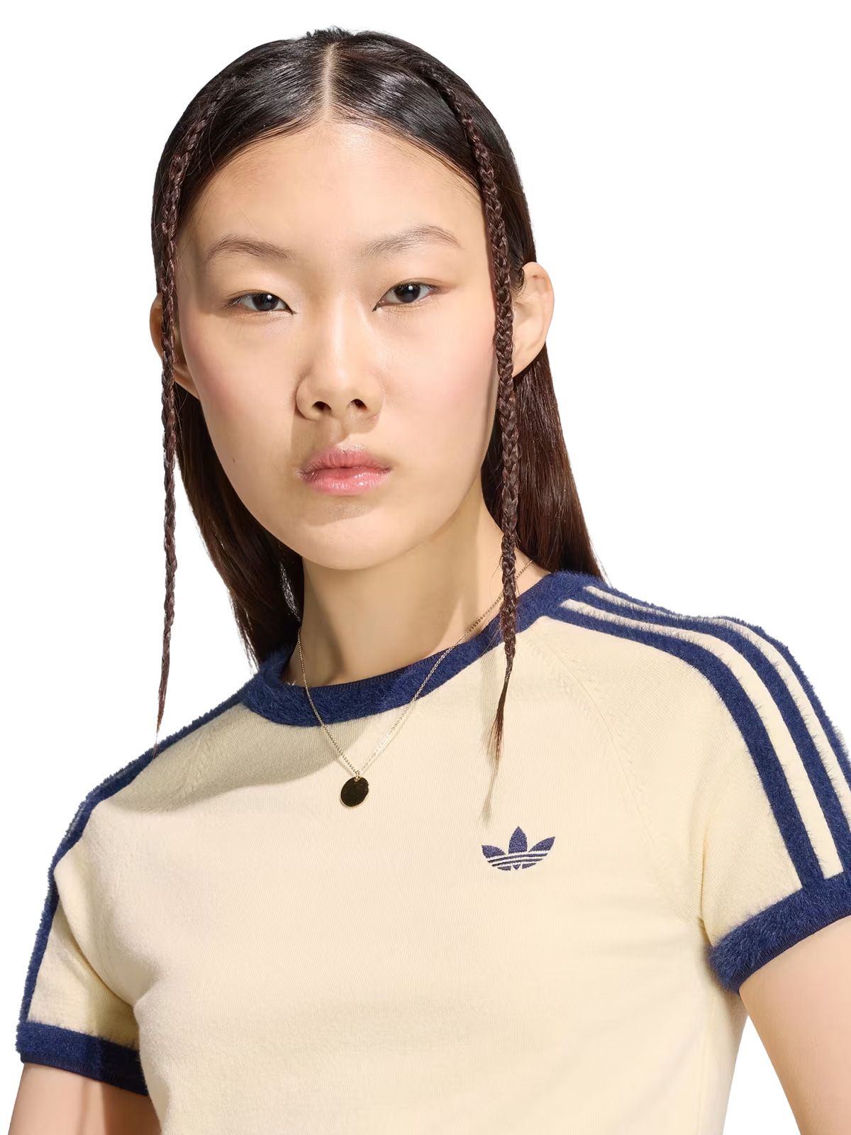 T-shirt in maglia panna ADIDAS ORIGINALS