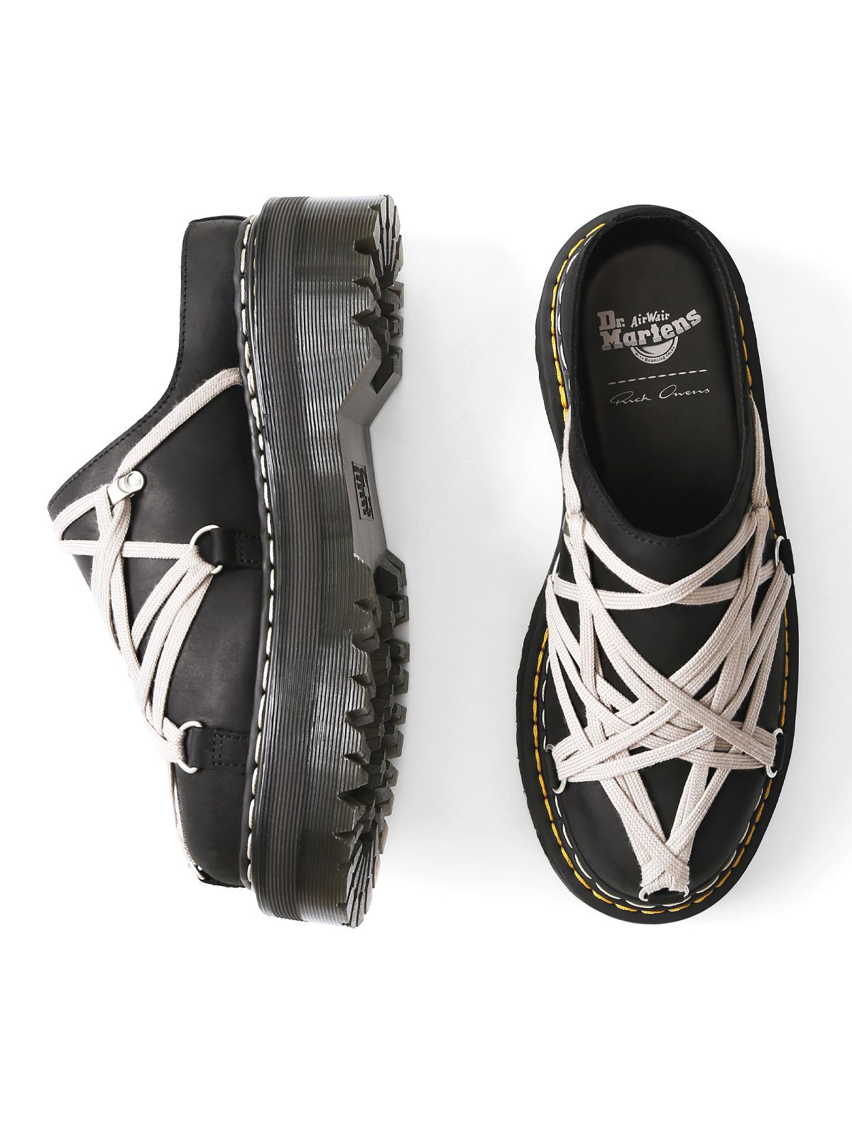 Black leather mules DR.MARTENS X RICK OWENS
