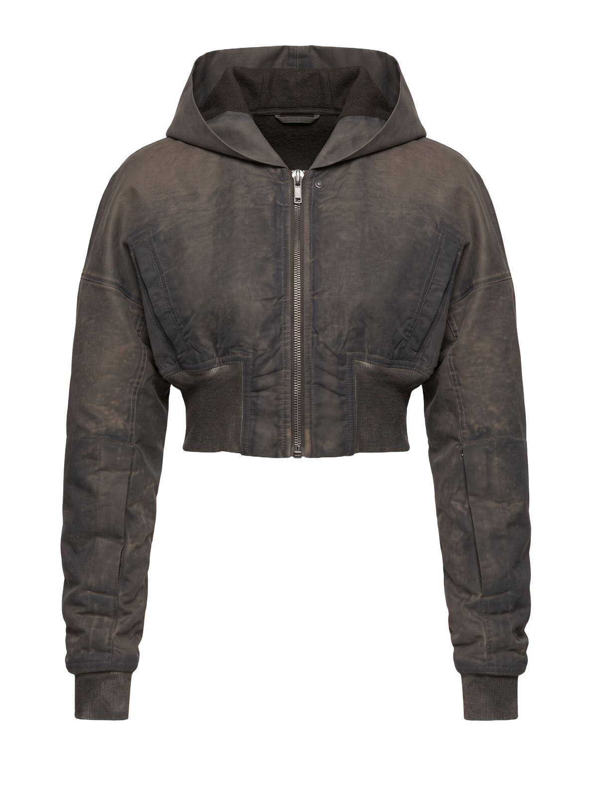 Dark dust hooded cropped flight bomber