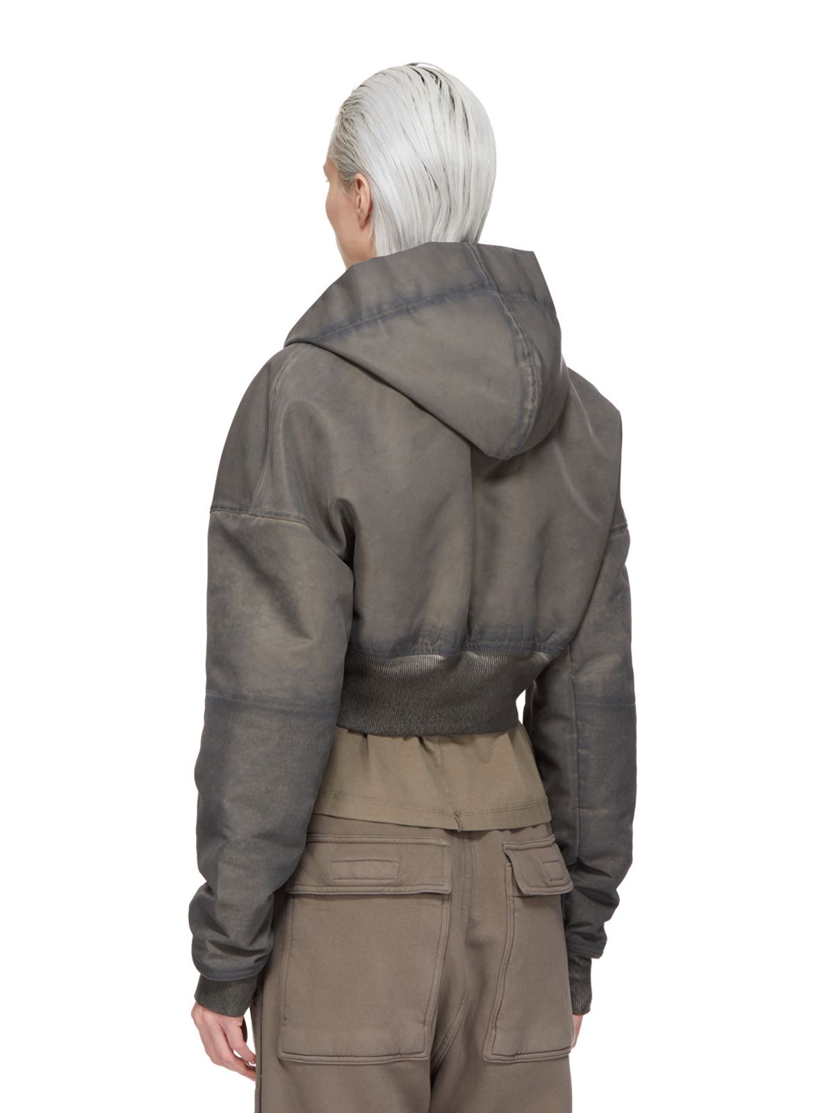 Dark dust hooded cropped flight bomber DRKSHDW