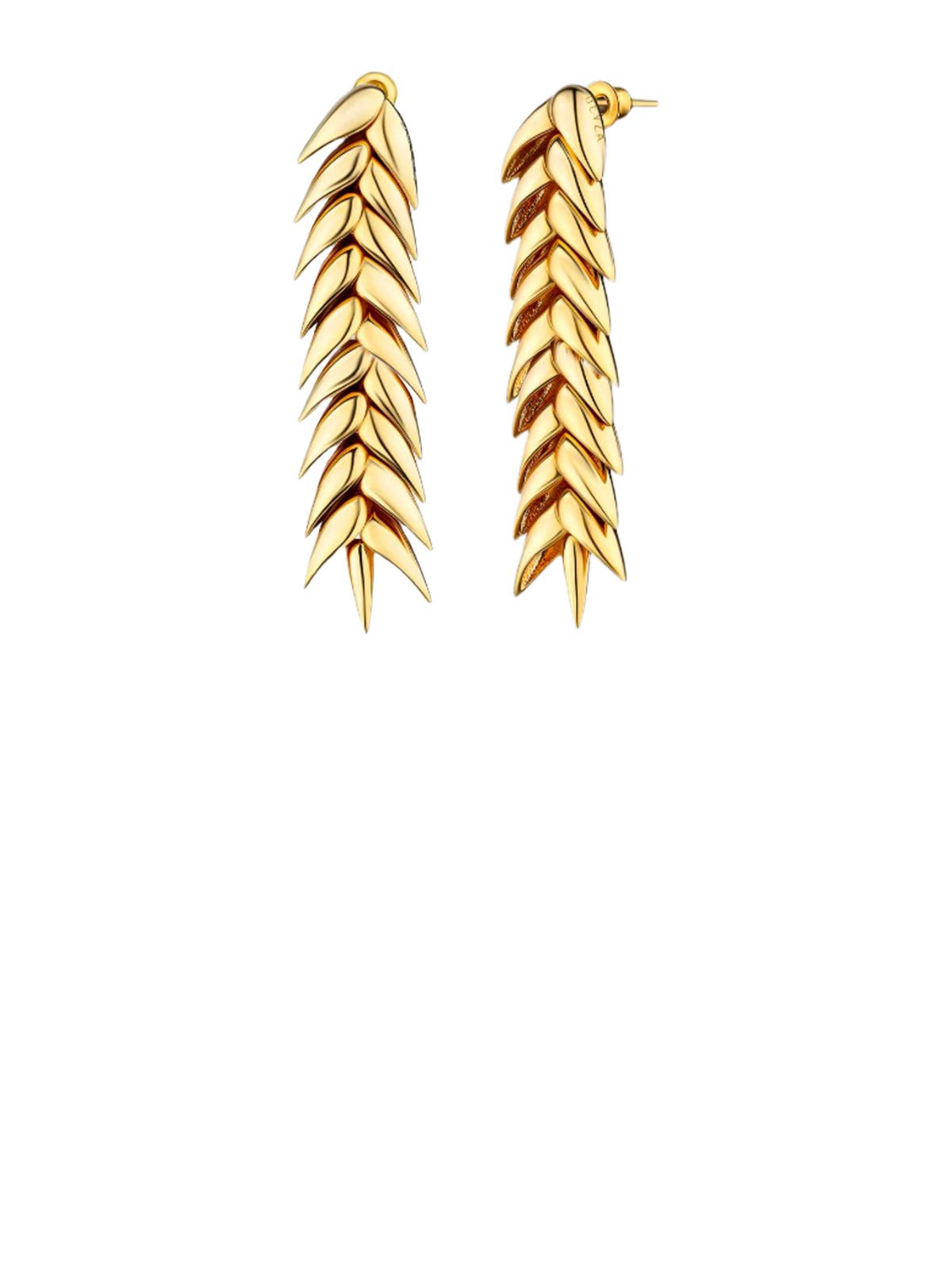 Gold spikelet medium earrings