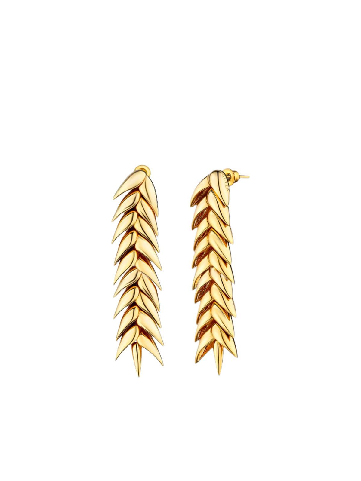 Gold spikelet medium earrings
