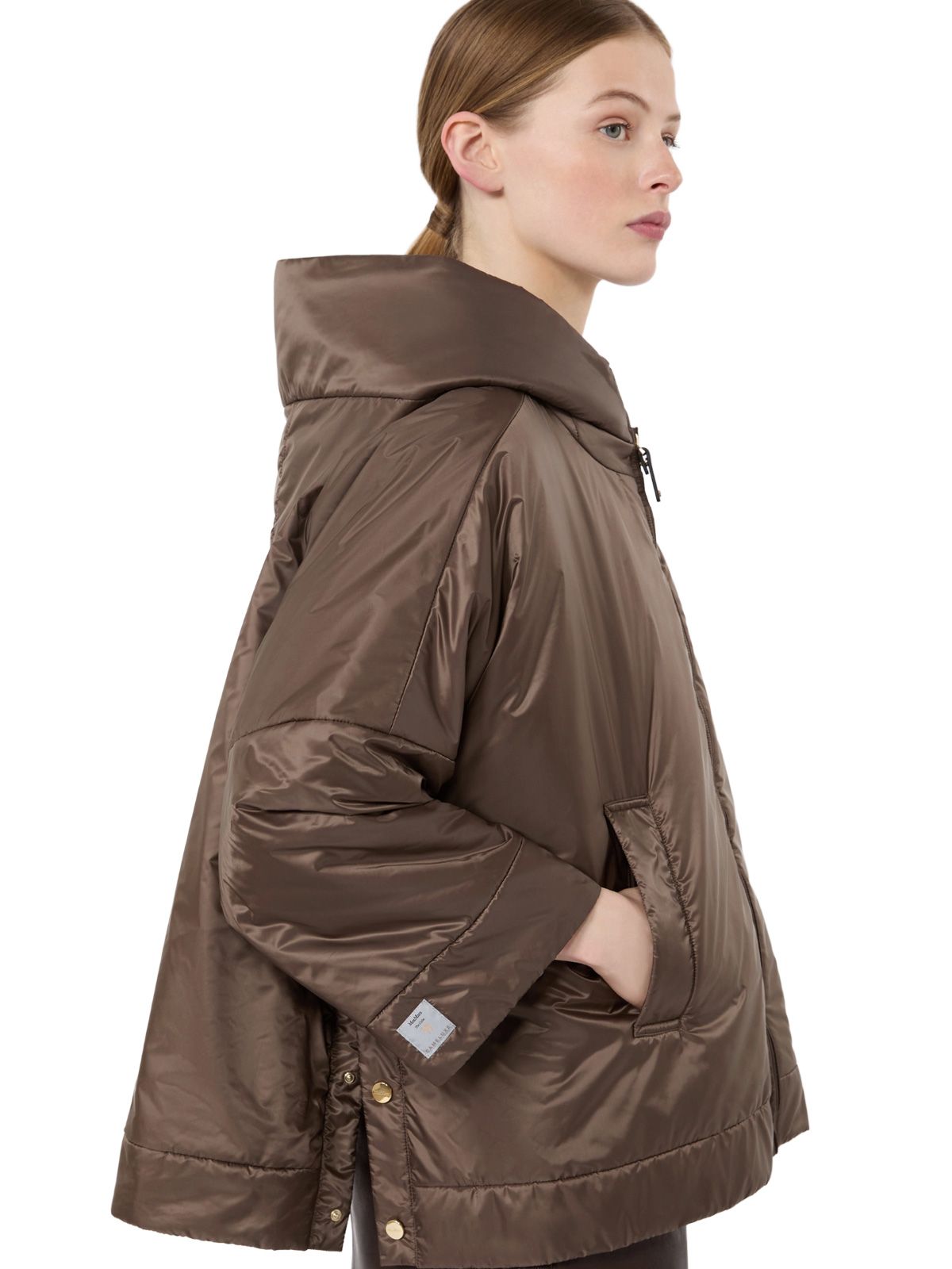 Brown mtcfiore puffer jacket MAX MARA THE CUBE