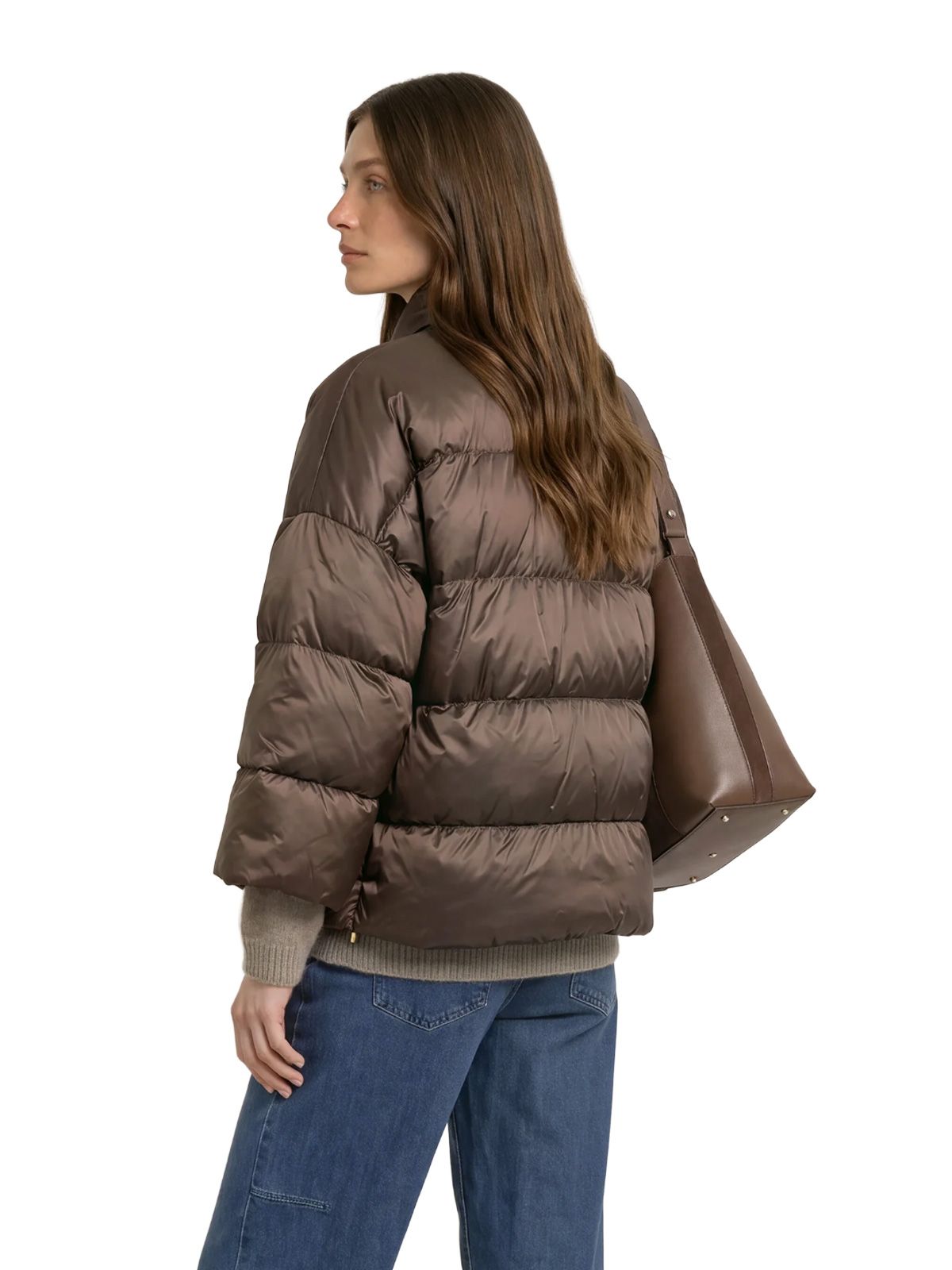 Brown mtcmeringa puffer jacket MAX MARA THE CUBE