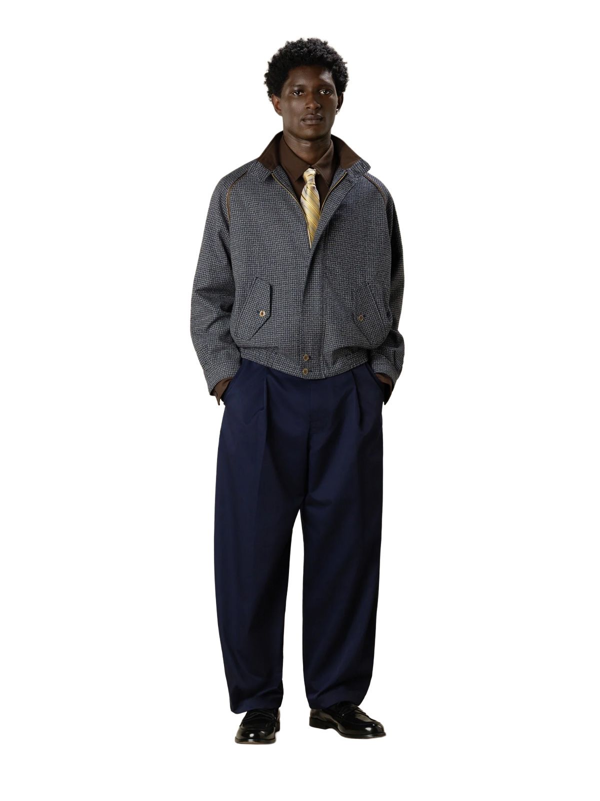 Navy houdstooth baracuta jacket DRÔLE DE MONSIEUR