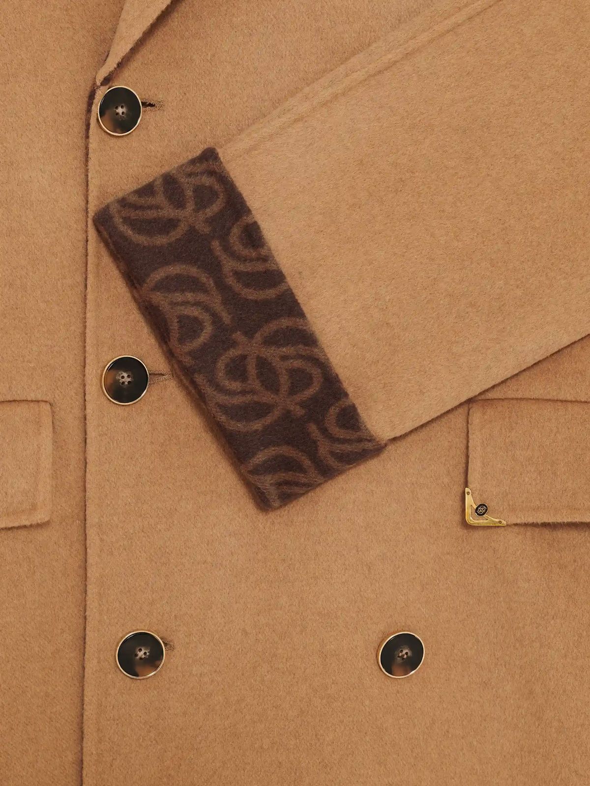Cappotto monogram double face beige con cintura DROLE DE MONSIEUR