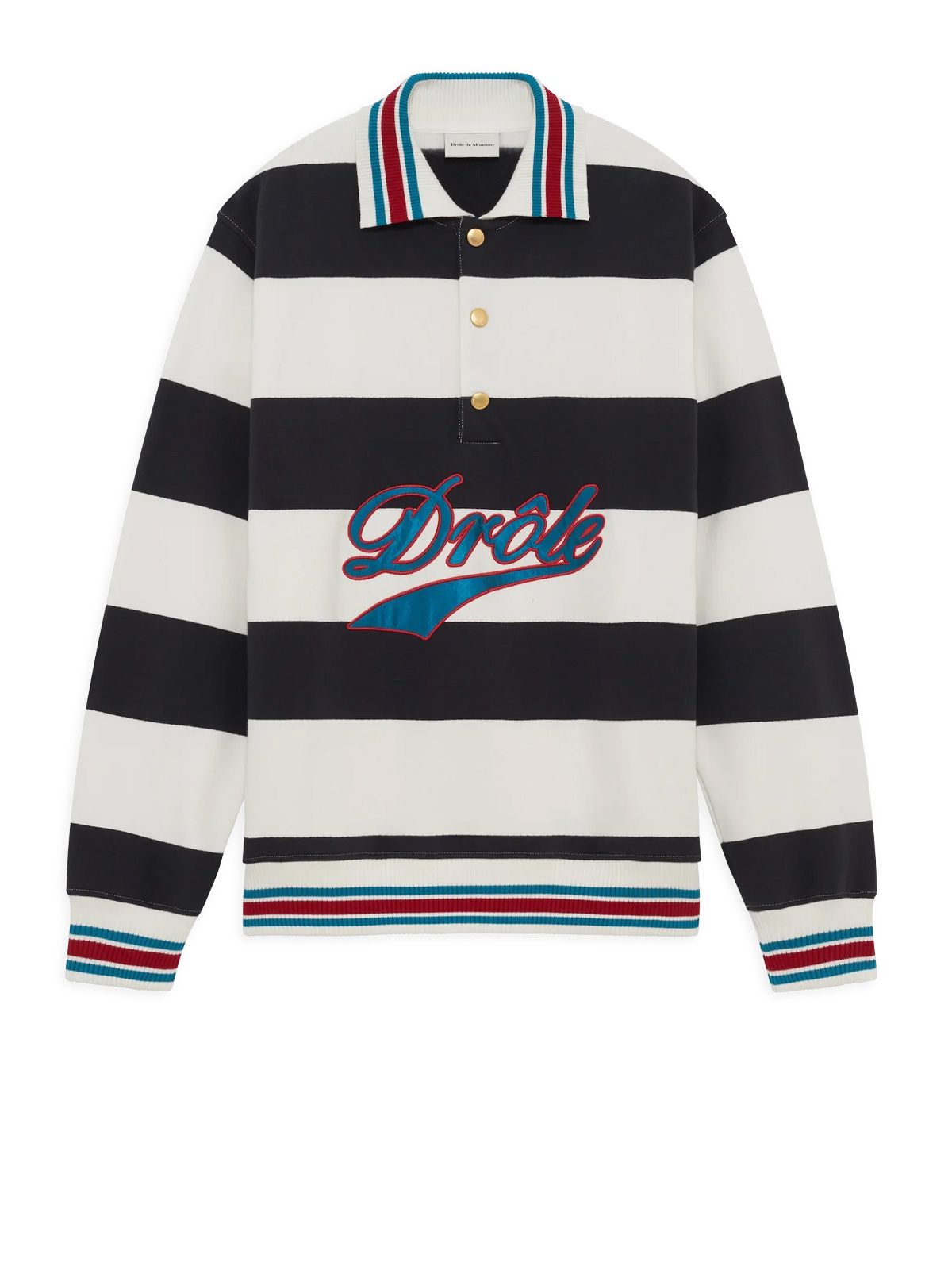 Off white drole embroidered stripes polo