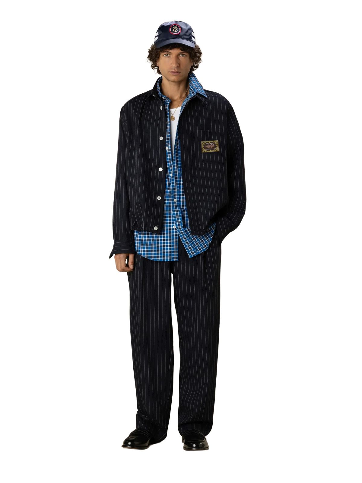 Navy elasticated hem shirt DRÔLE DE MONSIEUR