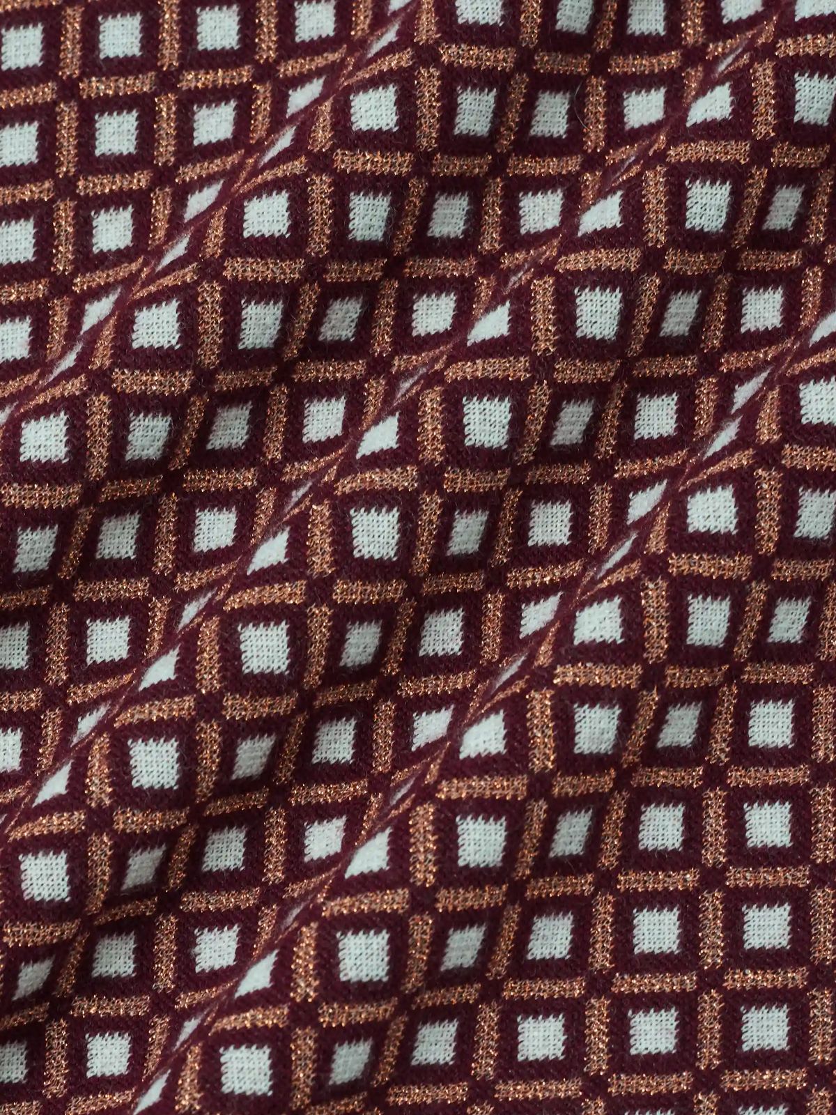 Bordeaux jacquard long sleeve polo DRÔLE DE MONSIEUR