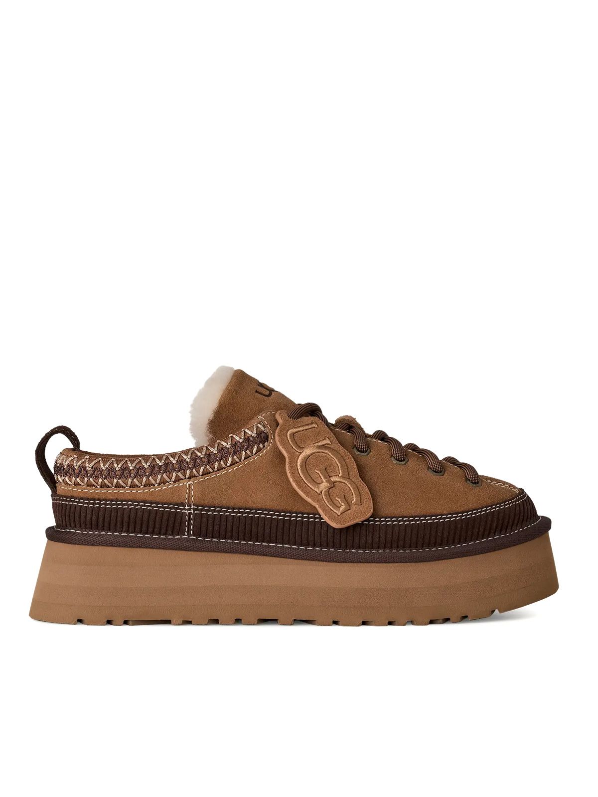 Sabot heritage lace up slipper marroncino