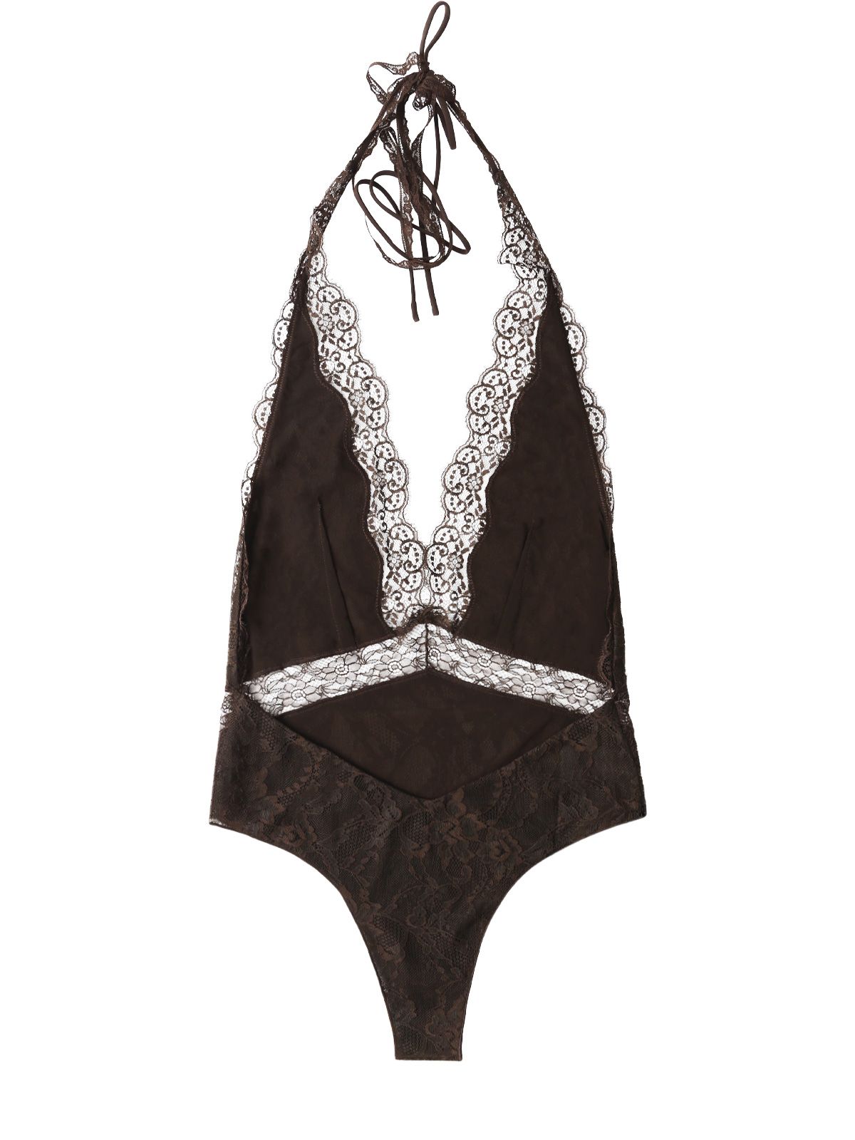 Dark brown florida patchwork bodysuit THE ANDAMANE