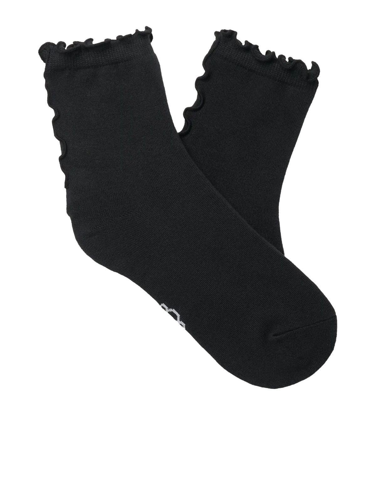 Black karsyn lettuce edge quarter socks