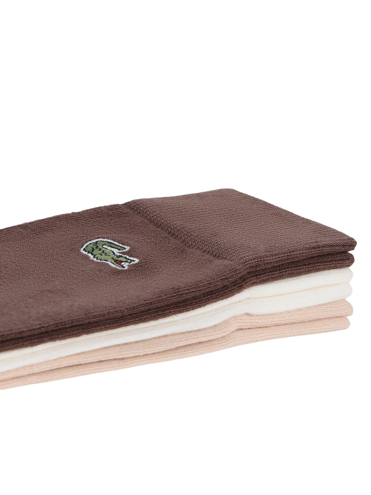 White beige brown socks LACOSTE