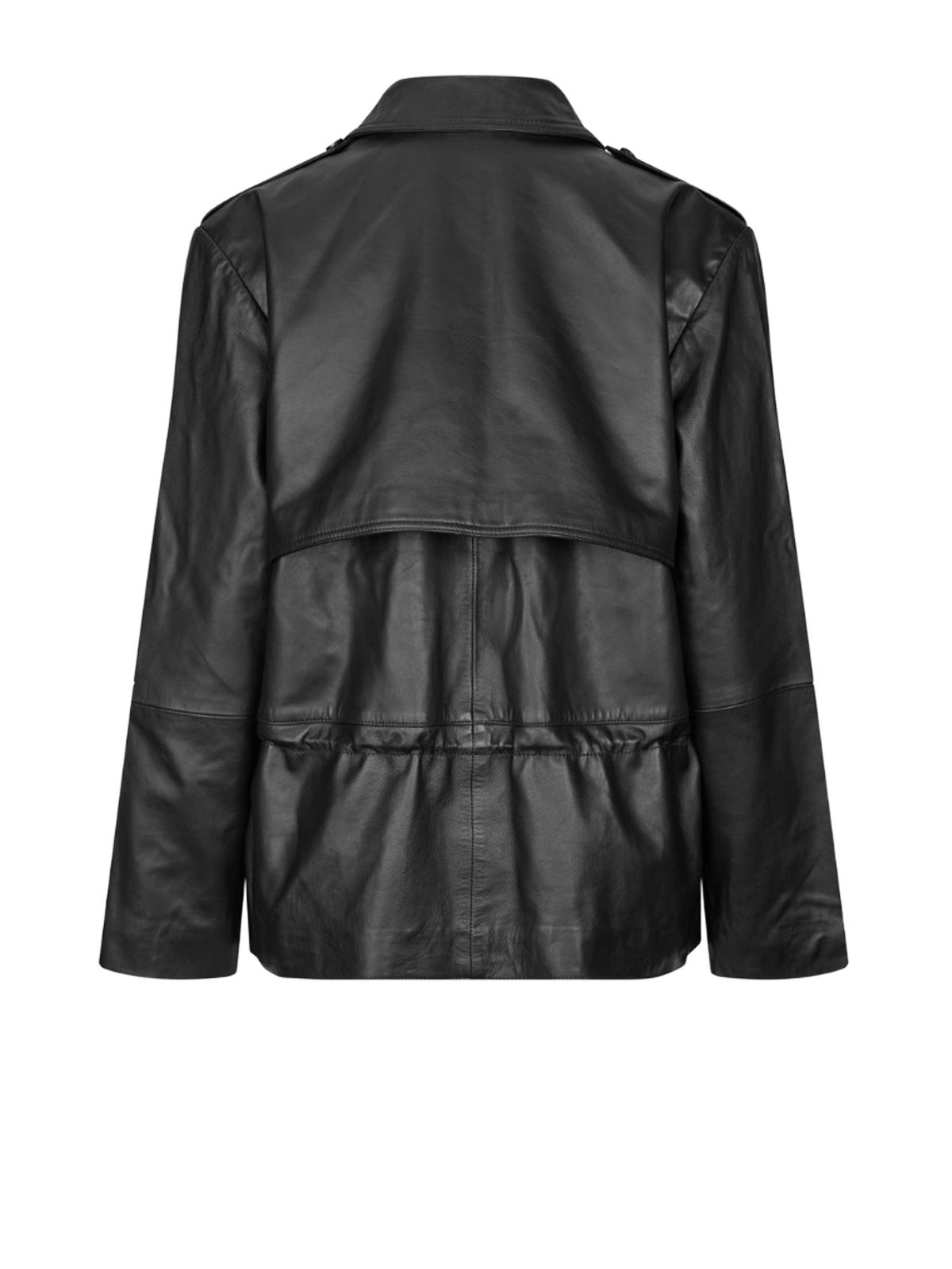 Giacca in pelle peplum nera ROTATE