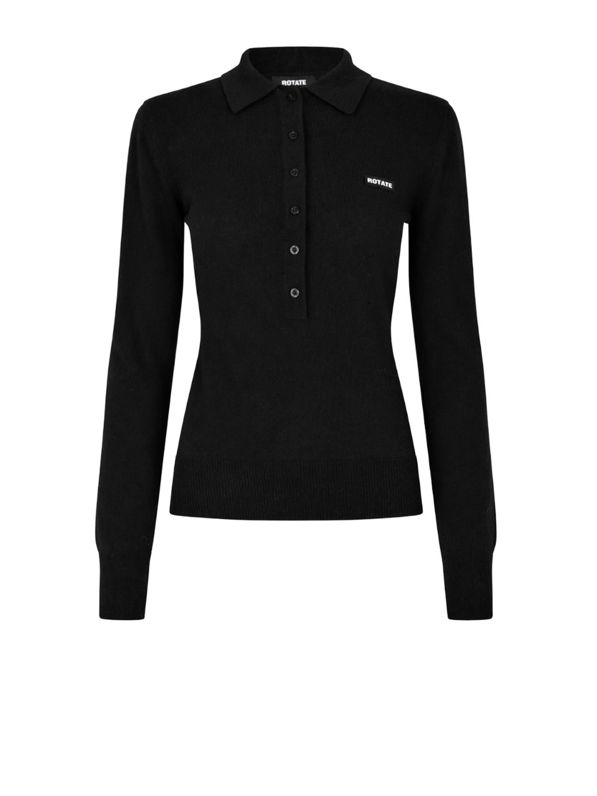 Black longleeve wool polo
