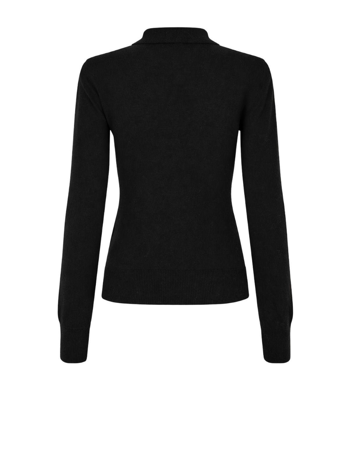 Black longleeve wool polo ROTATE
