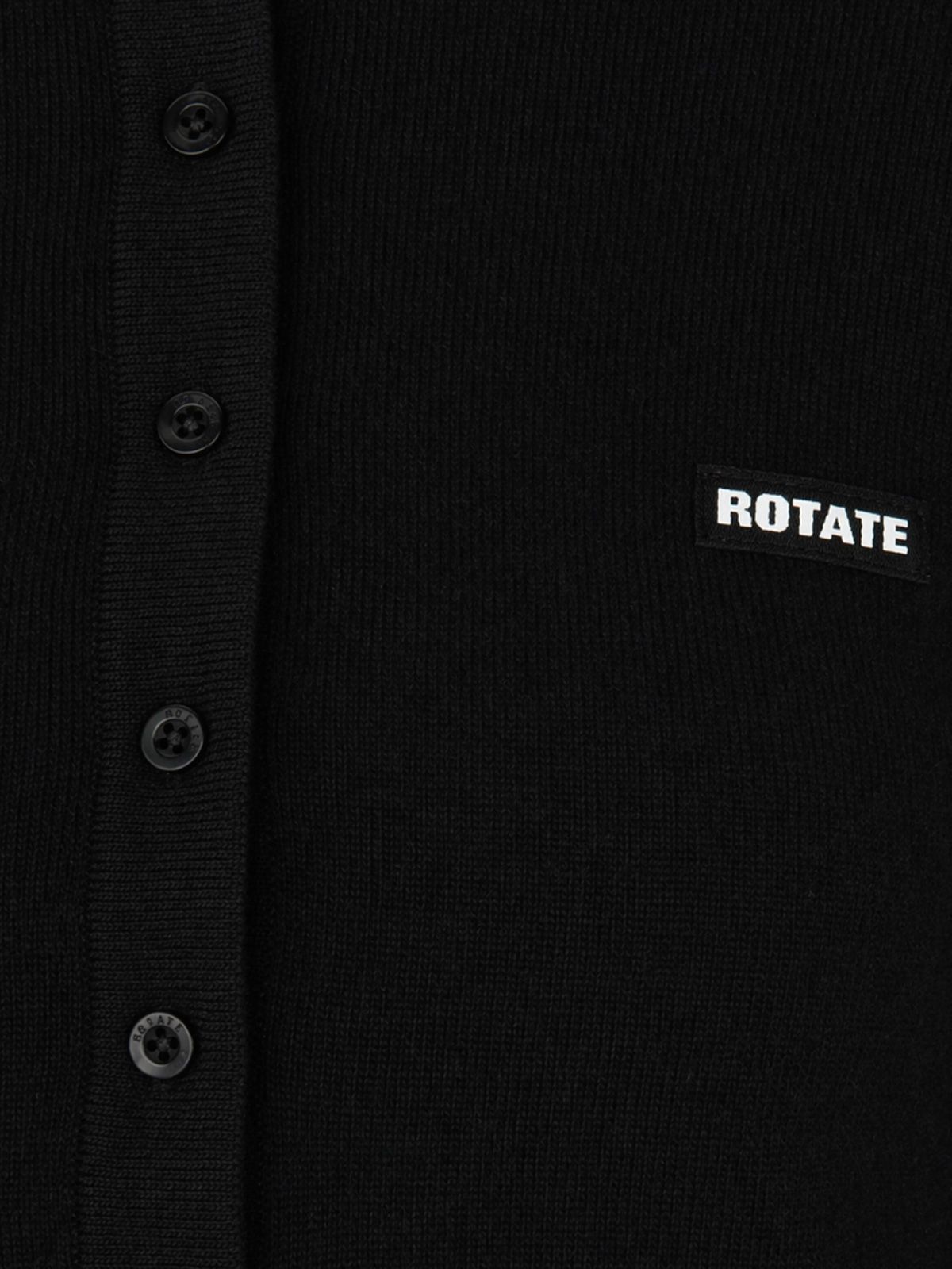 Black longleeve wool polo ROTATE