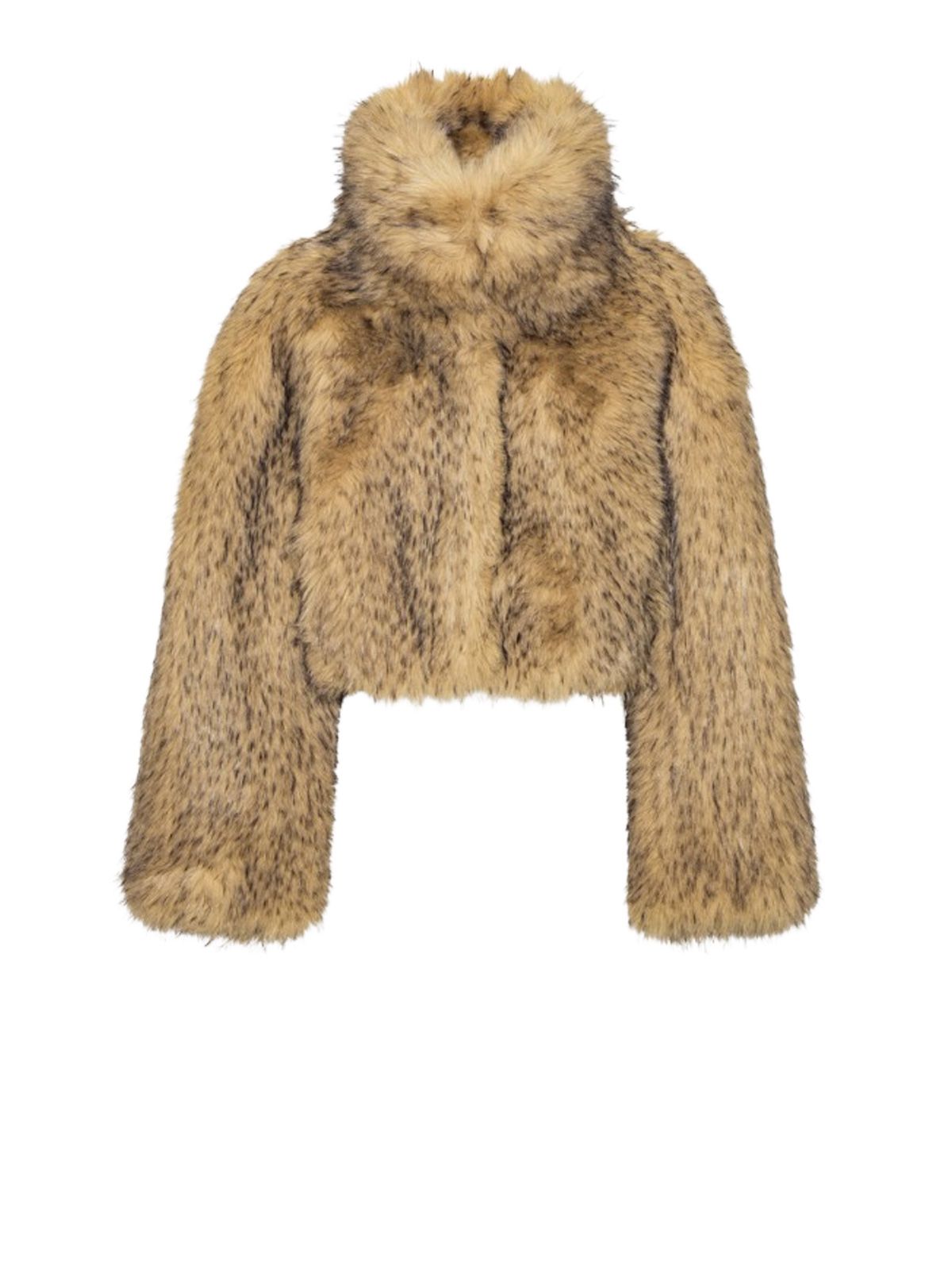 Giacca corta in finta pelliccia beige