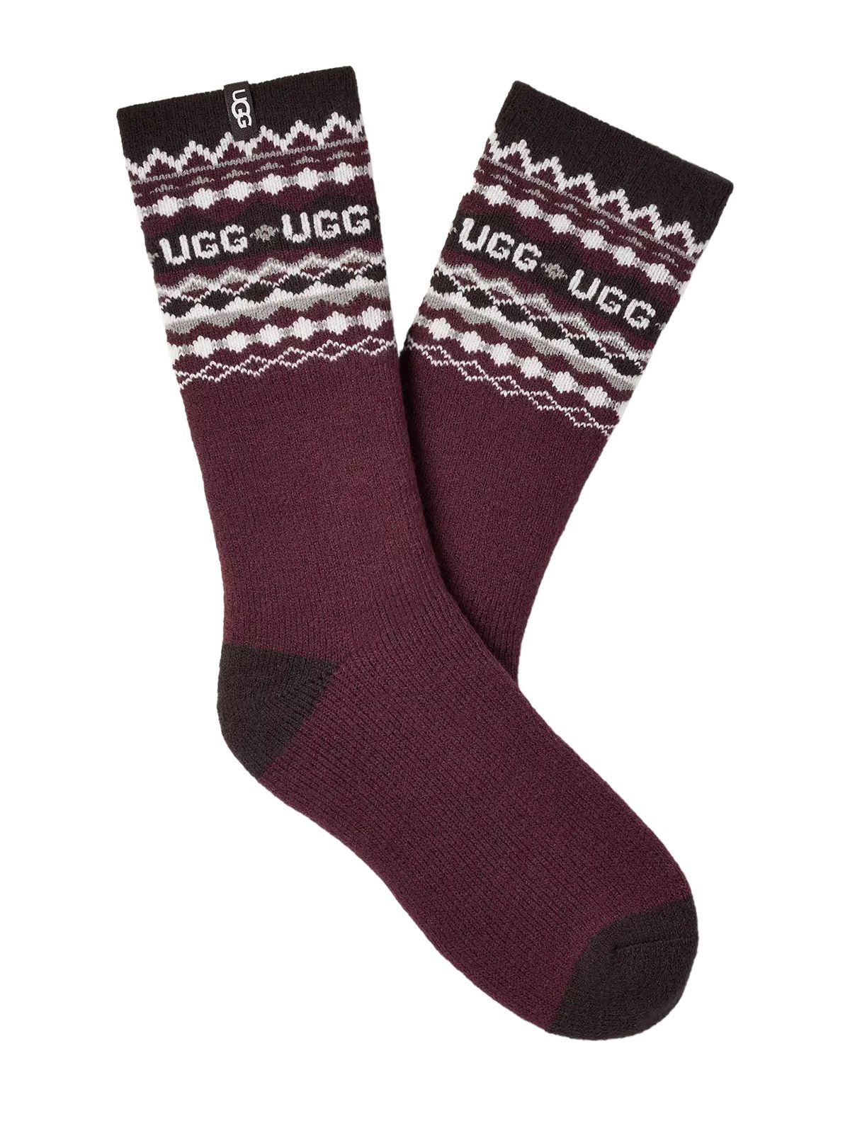 Bordeaux keavy cozy crew socks