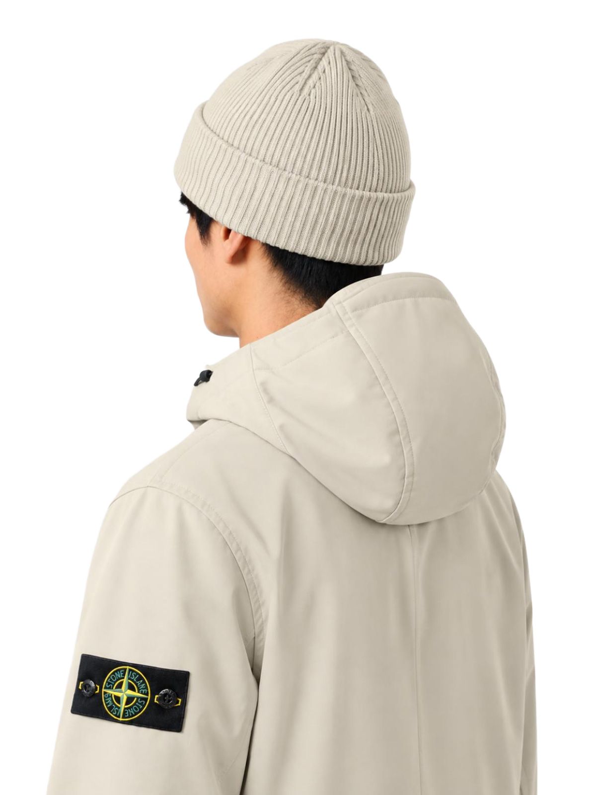 Beige biker jacket STONE ISLAND
