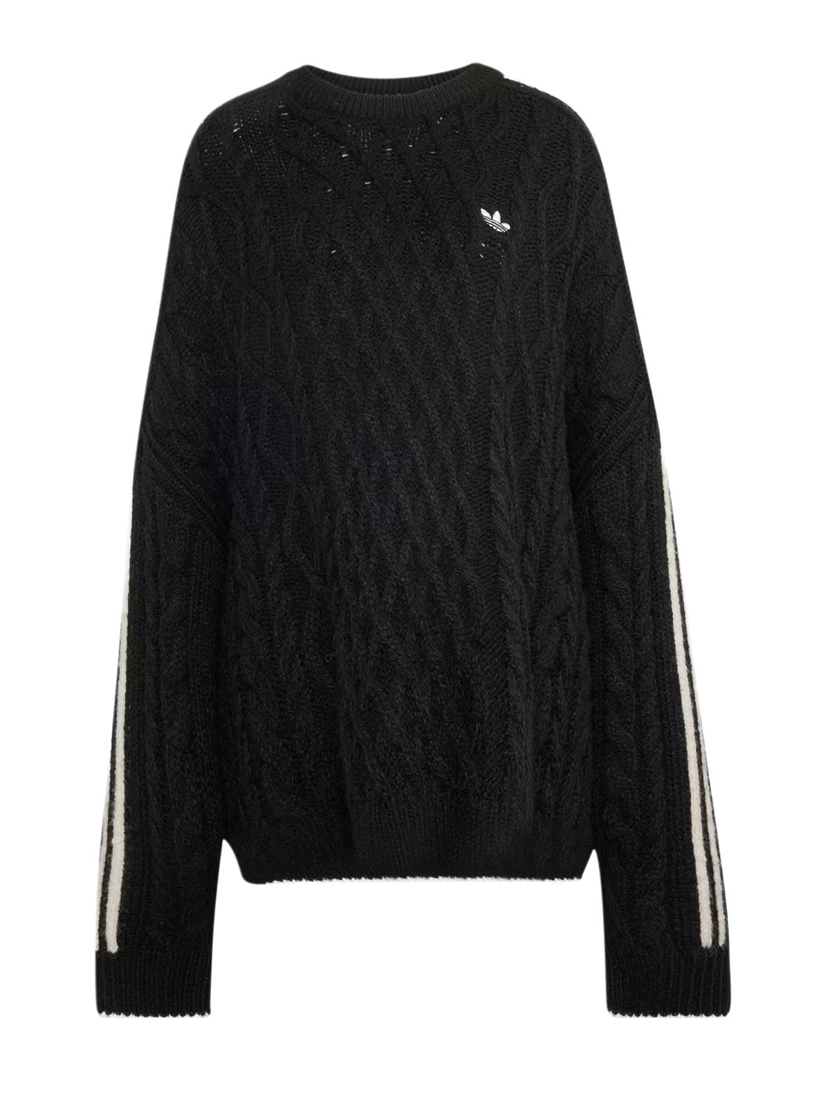 Felpa cableknit nera