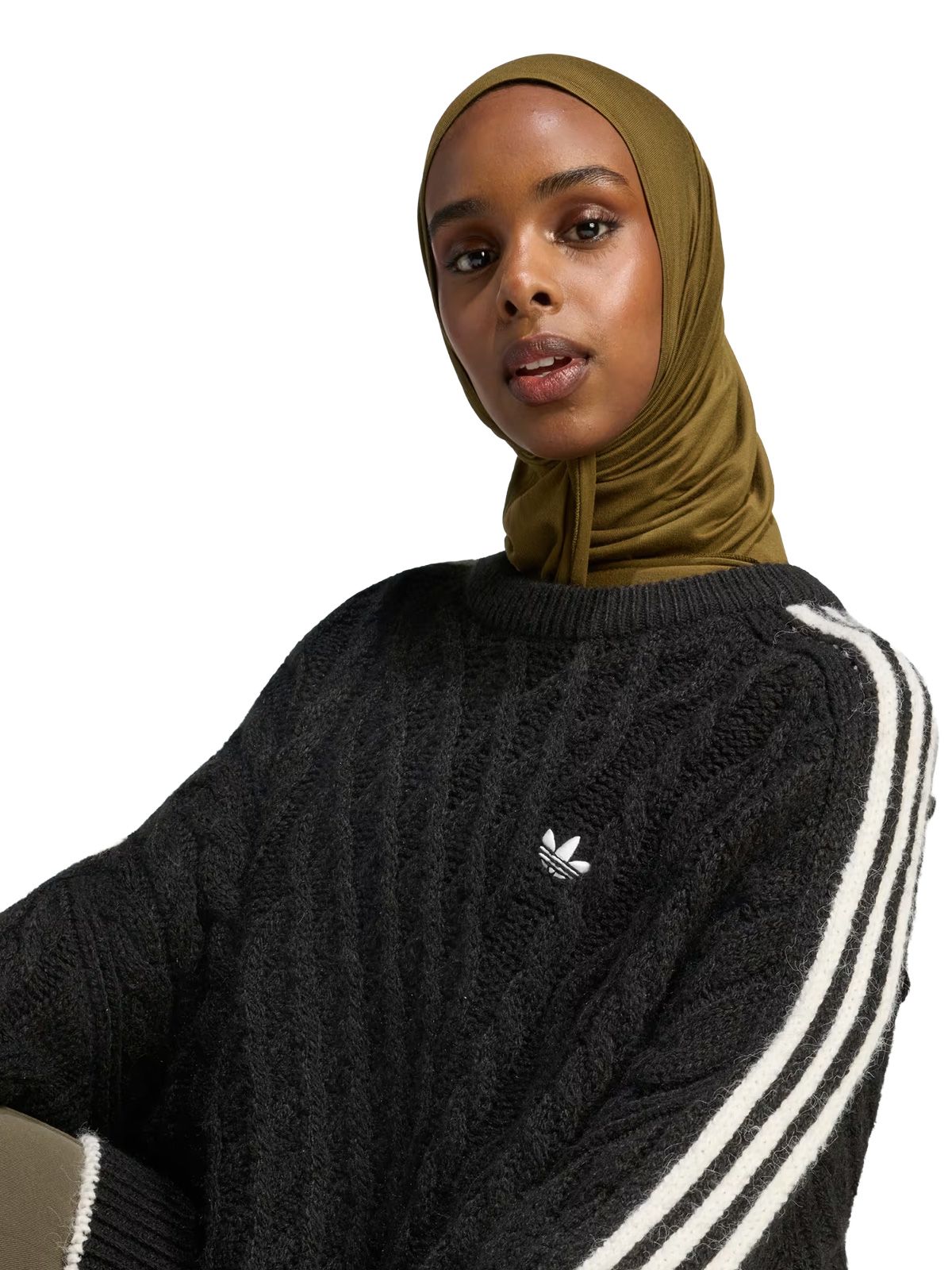 Felpa cableknit nera ADIDAS ORIGINALS