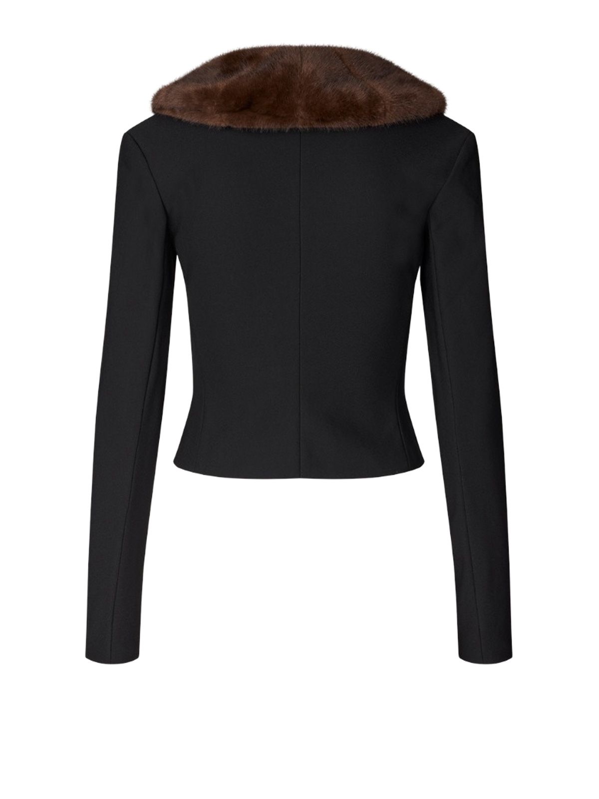 Cardigan con collo in finta pelliccia nero ROTATE