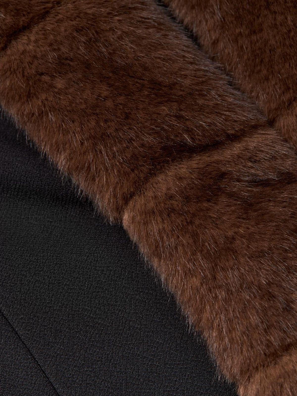 Cardigan con collo in finta pelliccia nero ROTATE