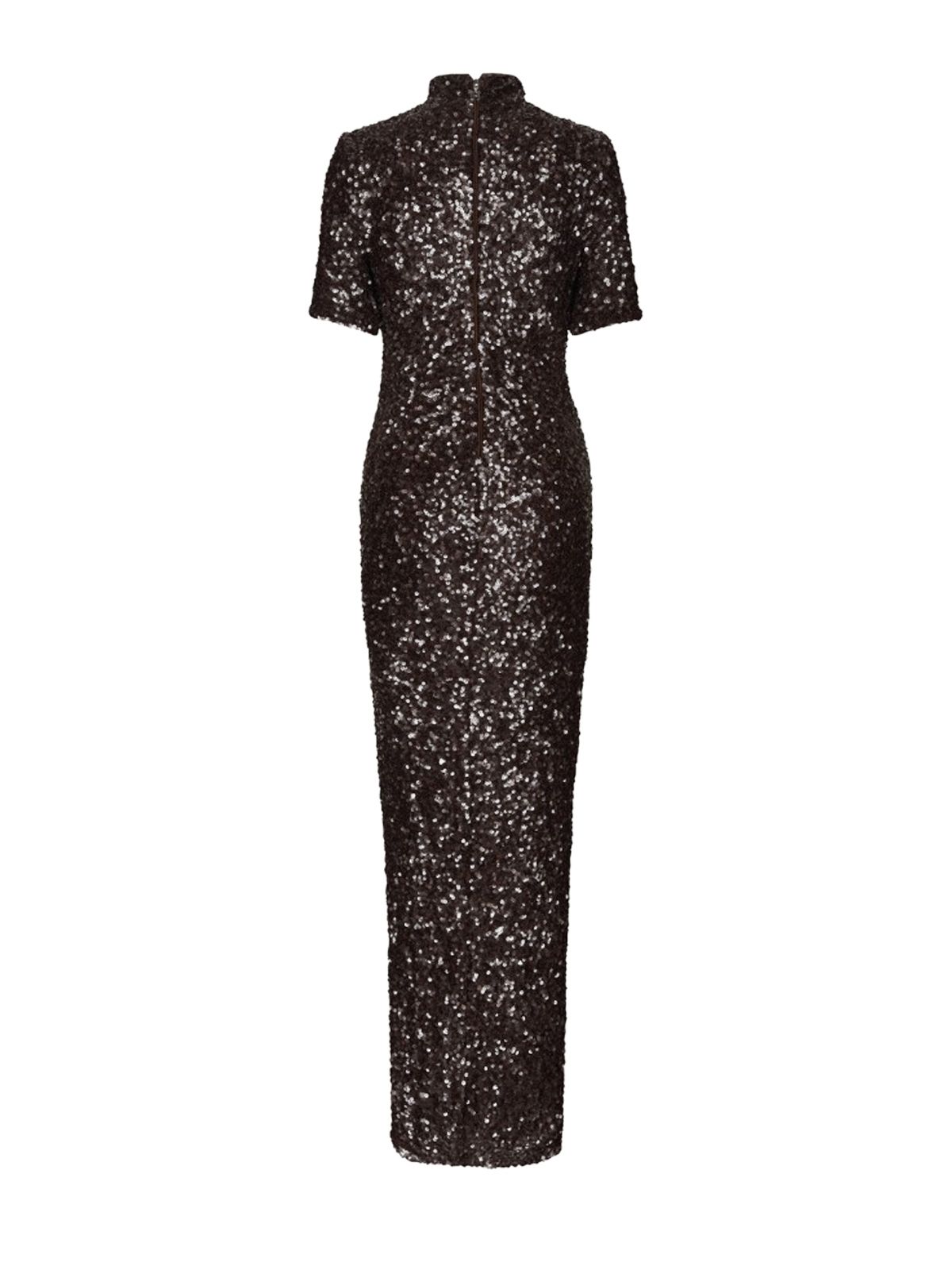 Vestito in paillettes marrone nocciola ROTATE