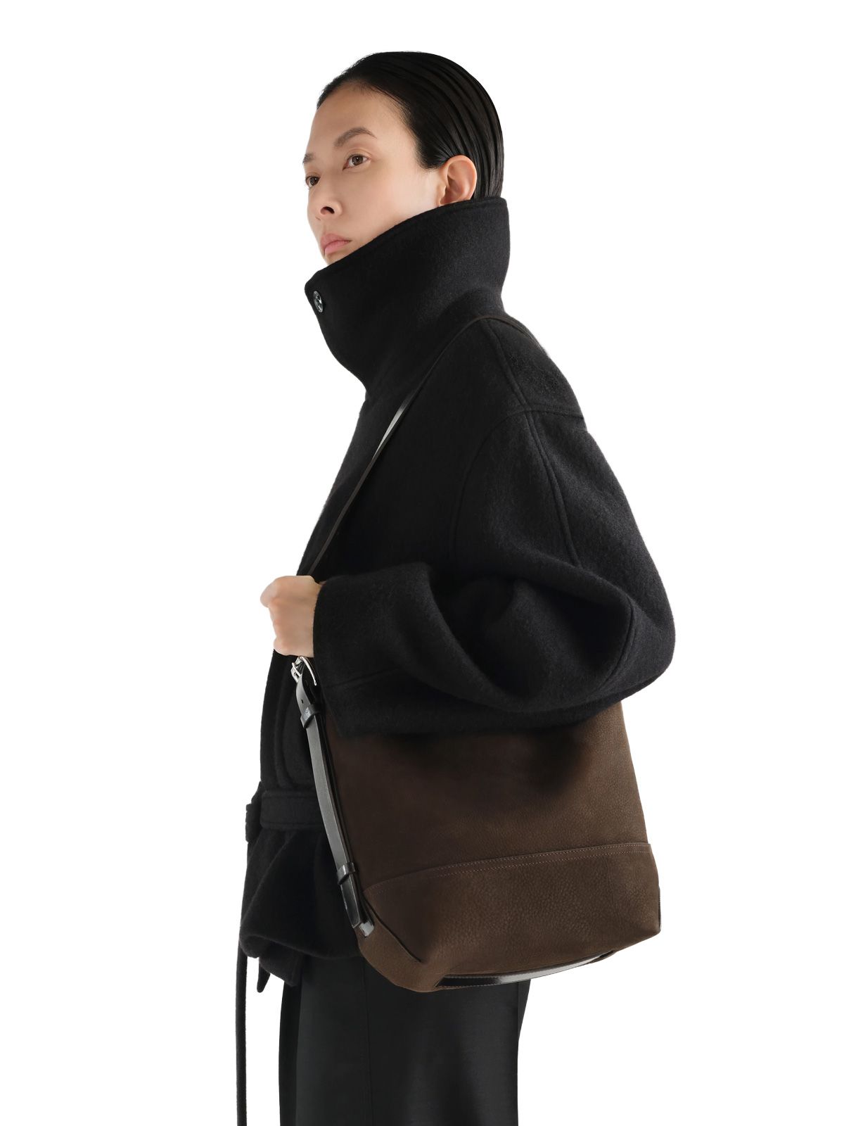 Borsa tote con cintura marrone freddo LEMAIRE